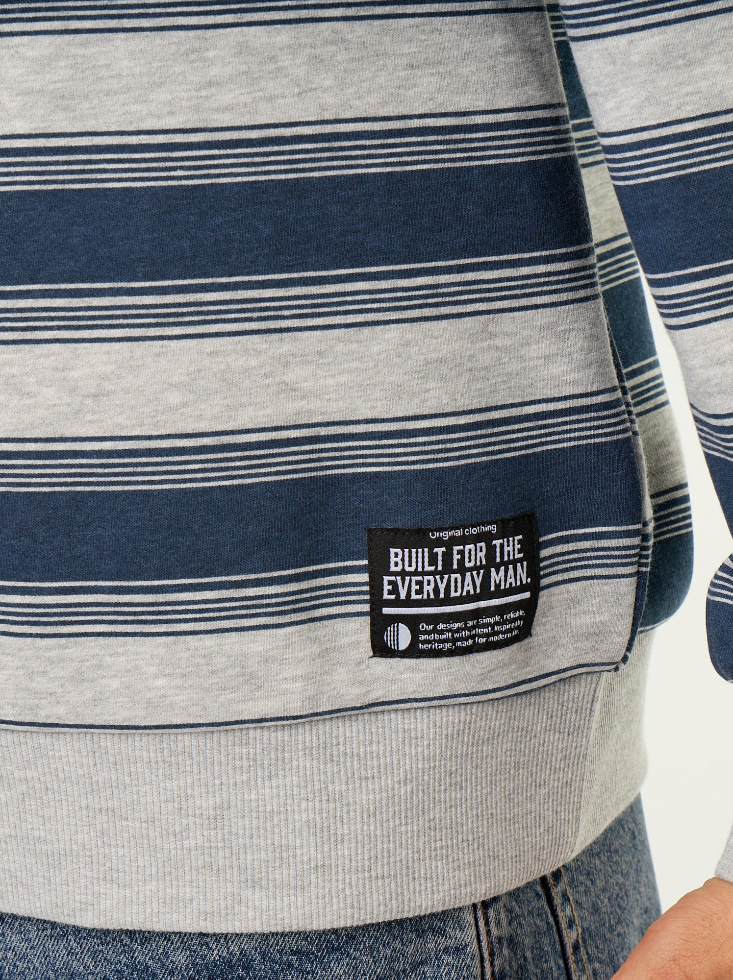Polo uni style rugby manches longues - Bleu