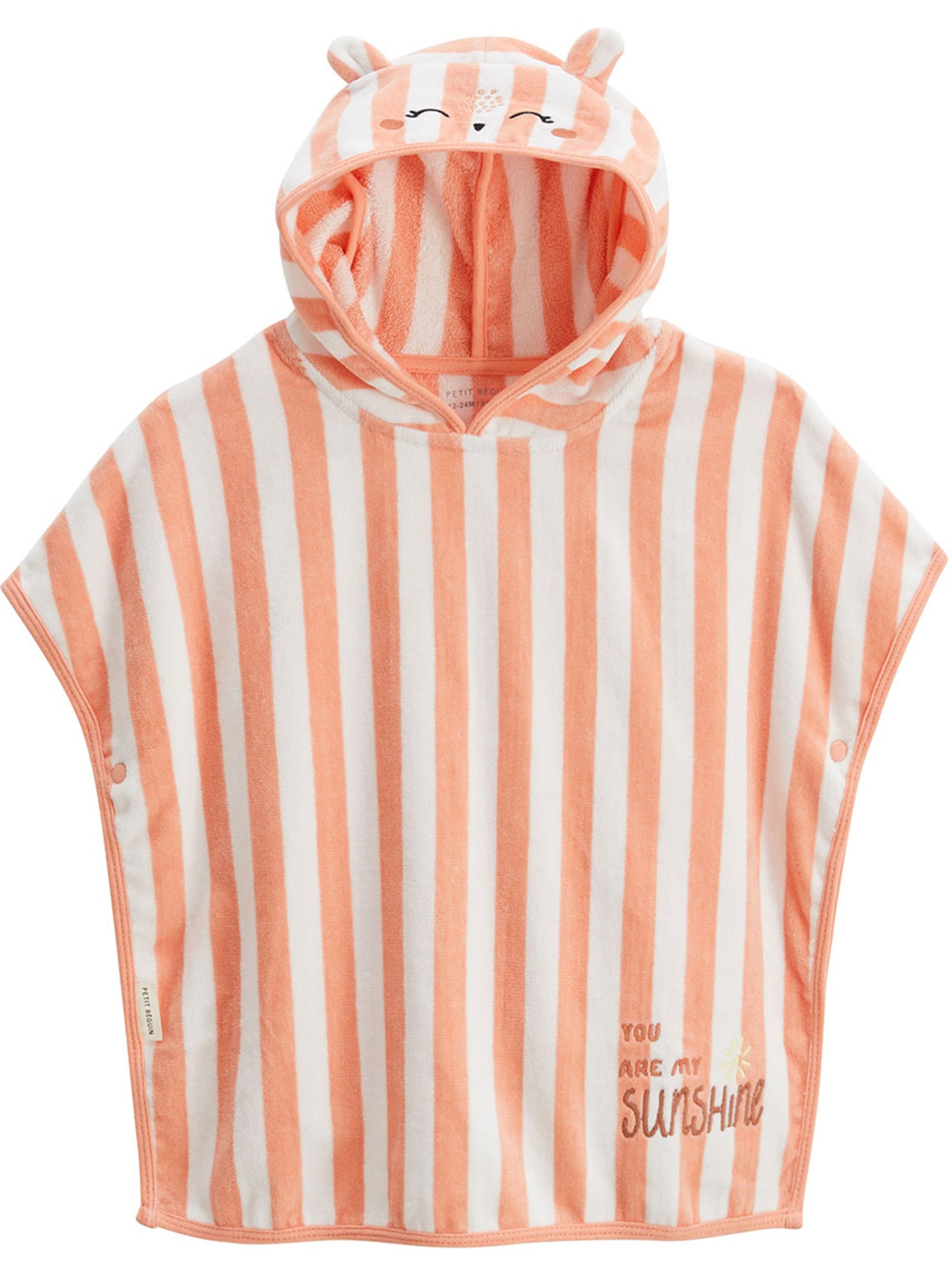 Poncho de bain bébé honfleur - Corail