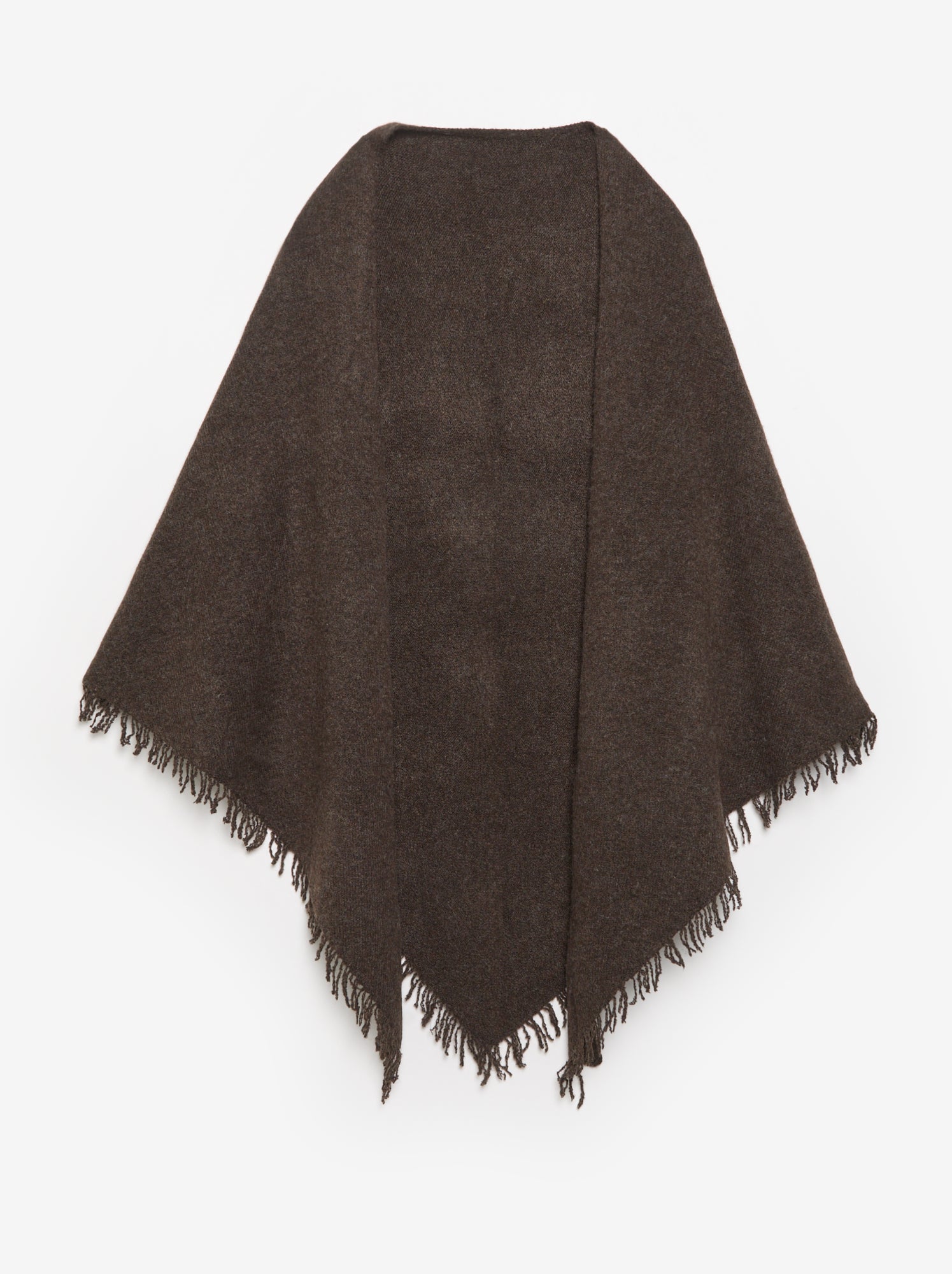Poncho ouvert uni - Marron