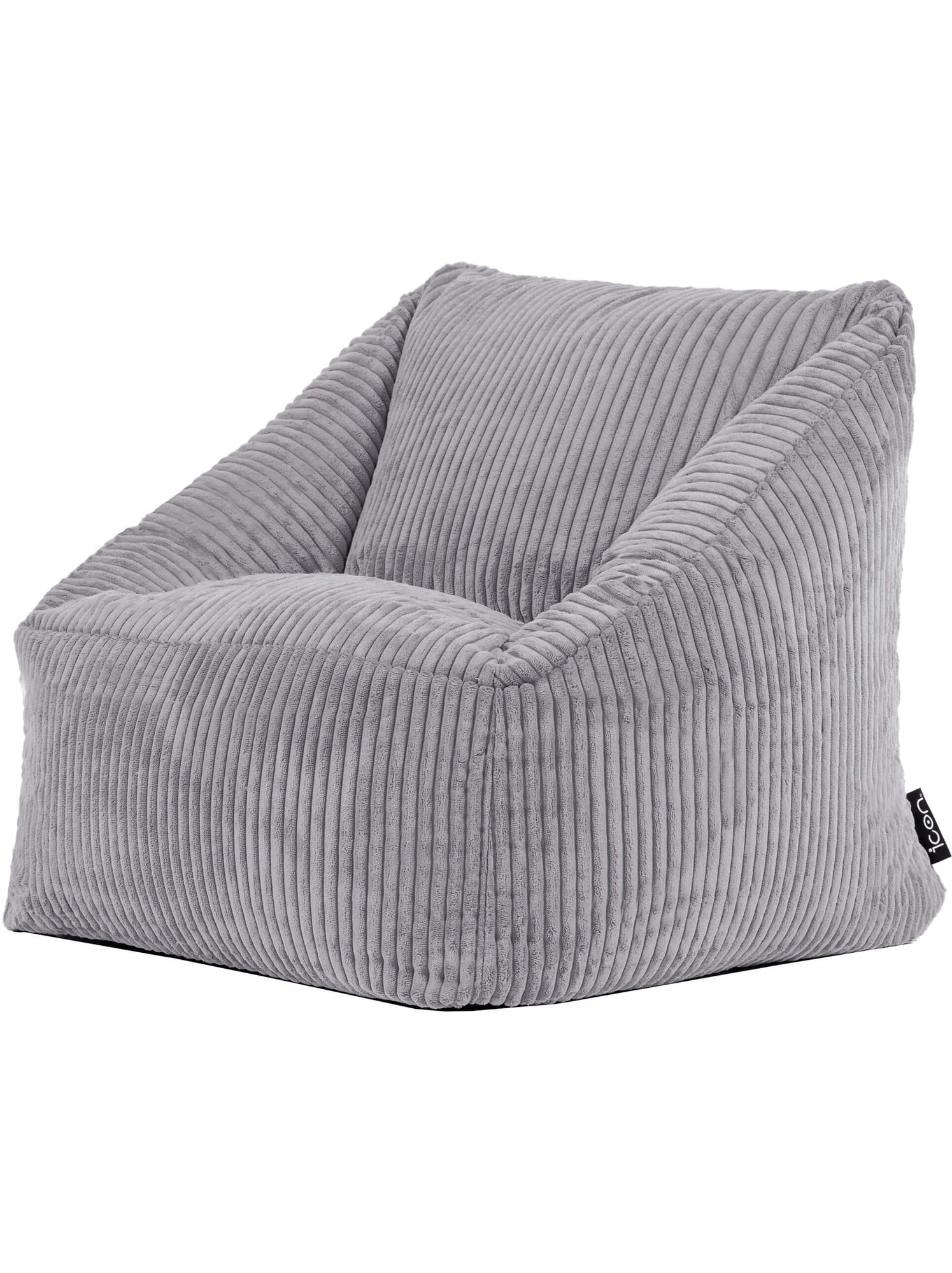 Pouf fauteuil enfant en velours côtelé - icon - Gris clair