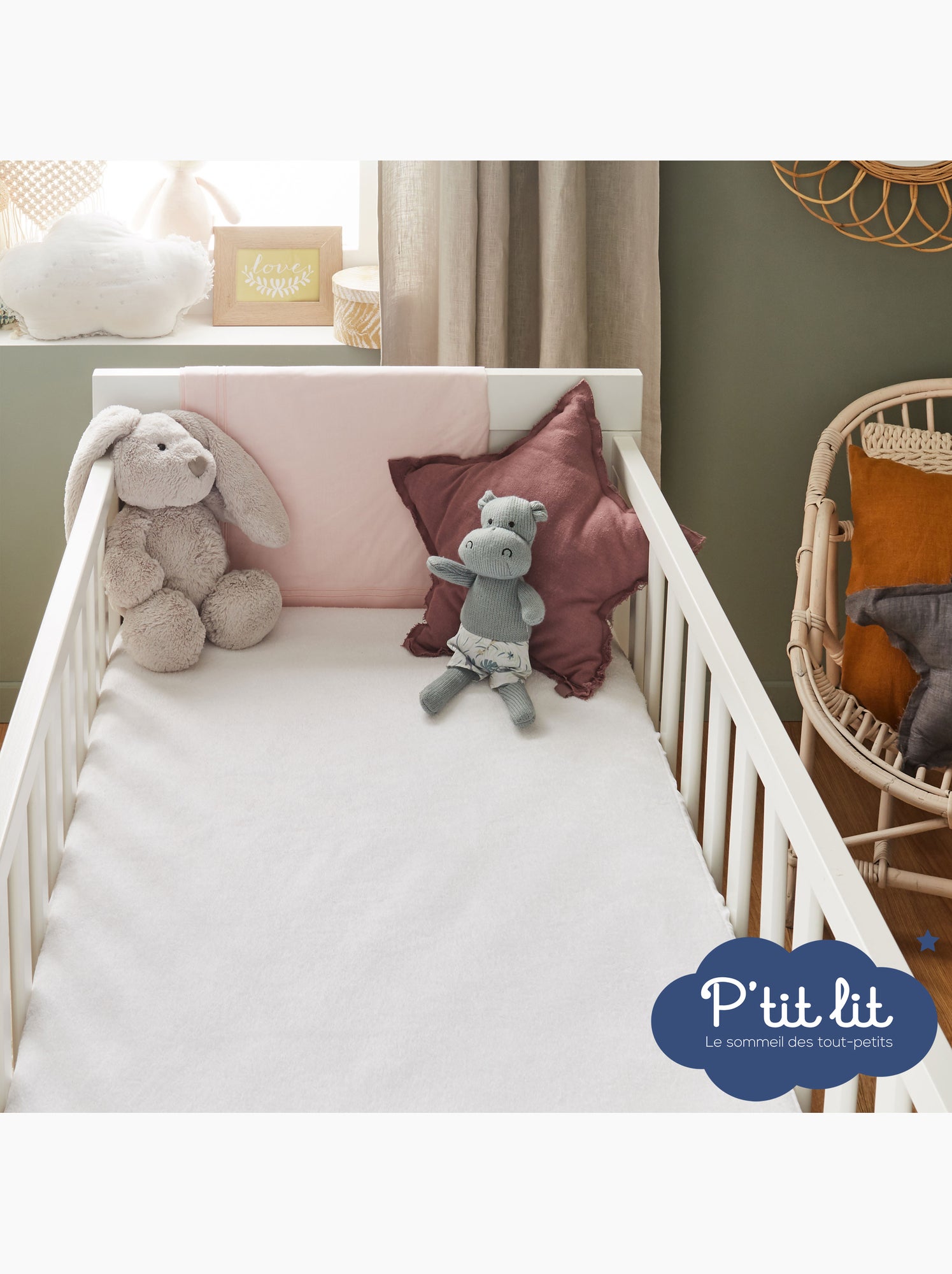 Protège Matelas Bébé Cododo | Alèse Anti Acariens et Imperméable - Bouclette 100% coton - Absorbant - Blanc