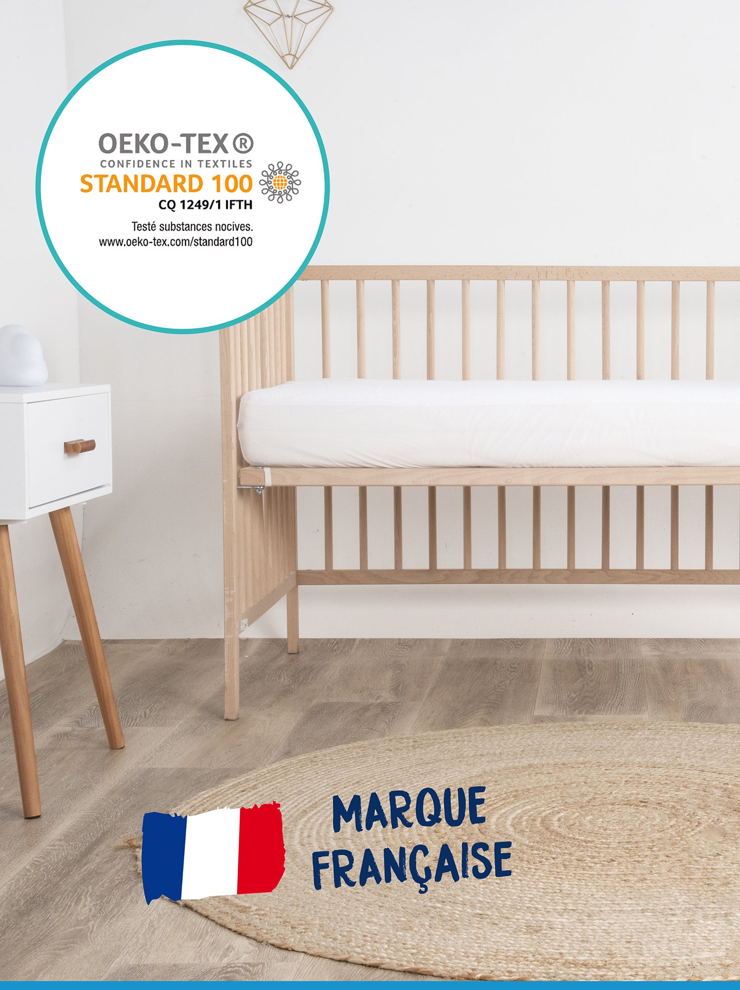 Protège matelas bébé imperméable - blanc