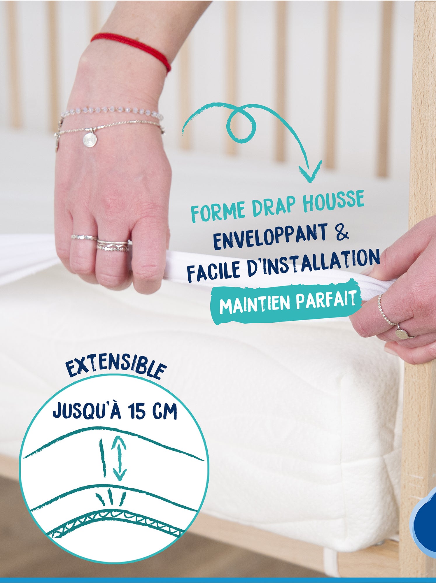 Protège matelas bébé imperméable - blanc