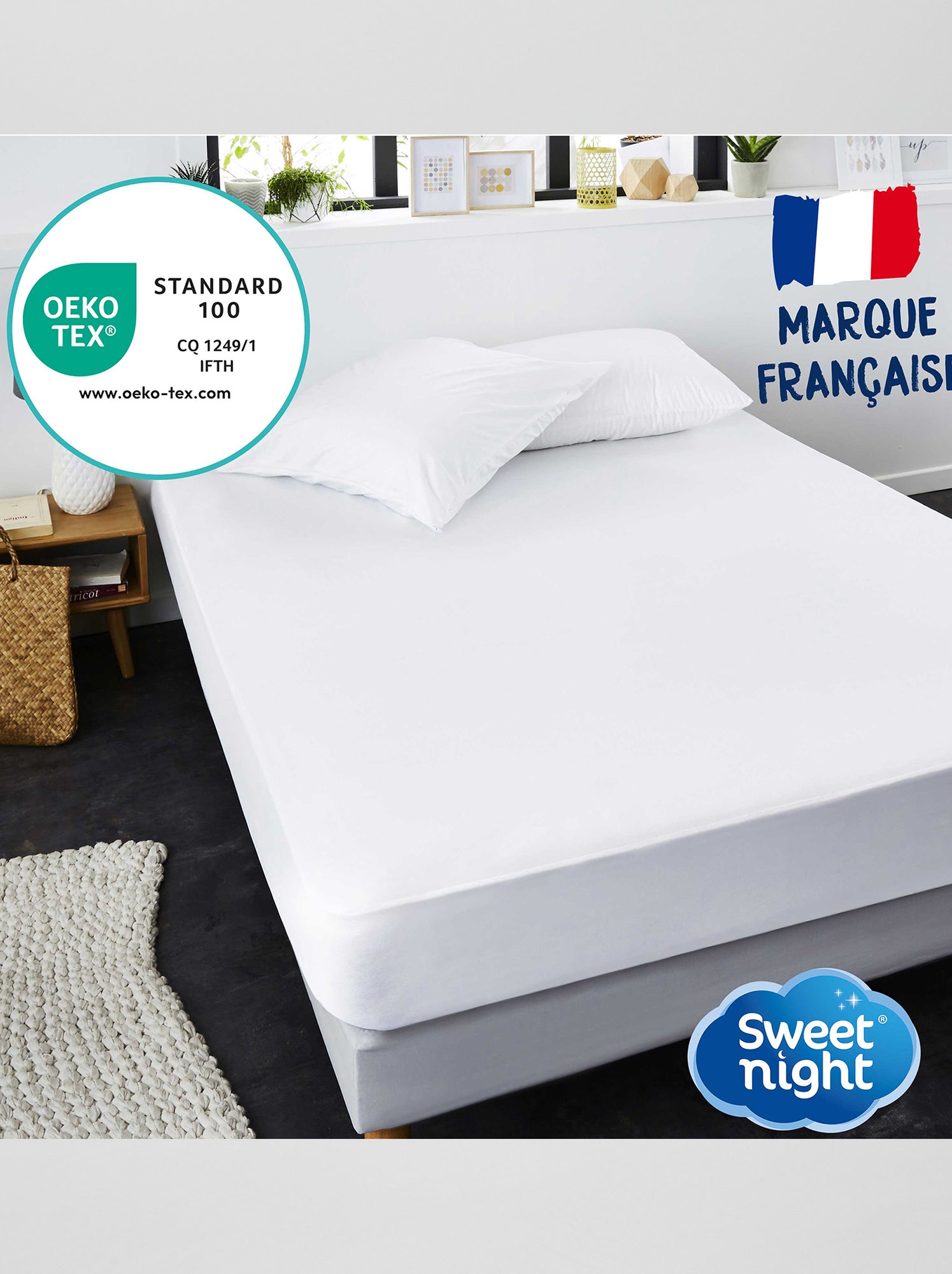 Protège matelas imperméable - blanc