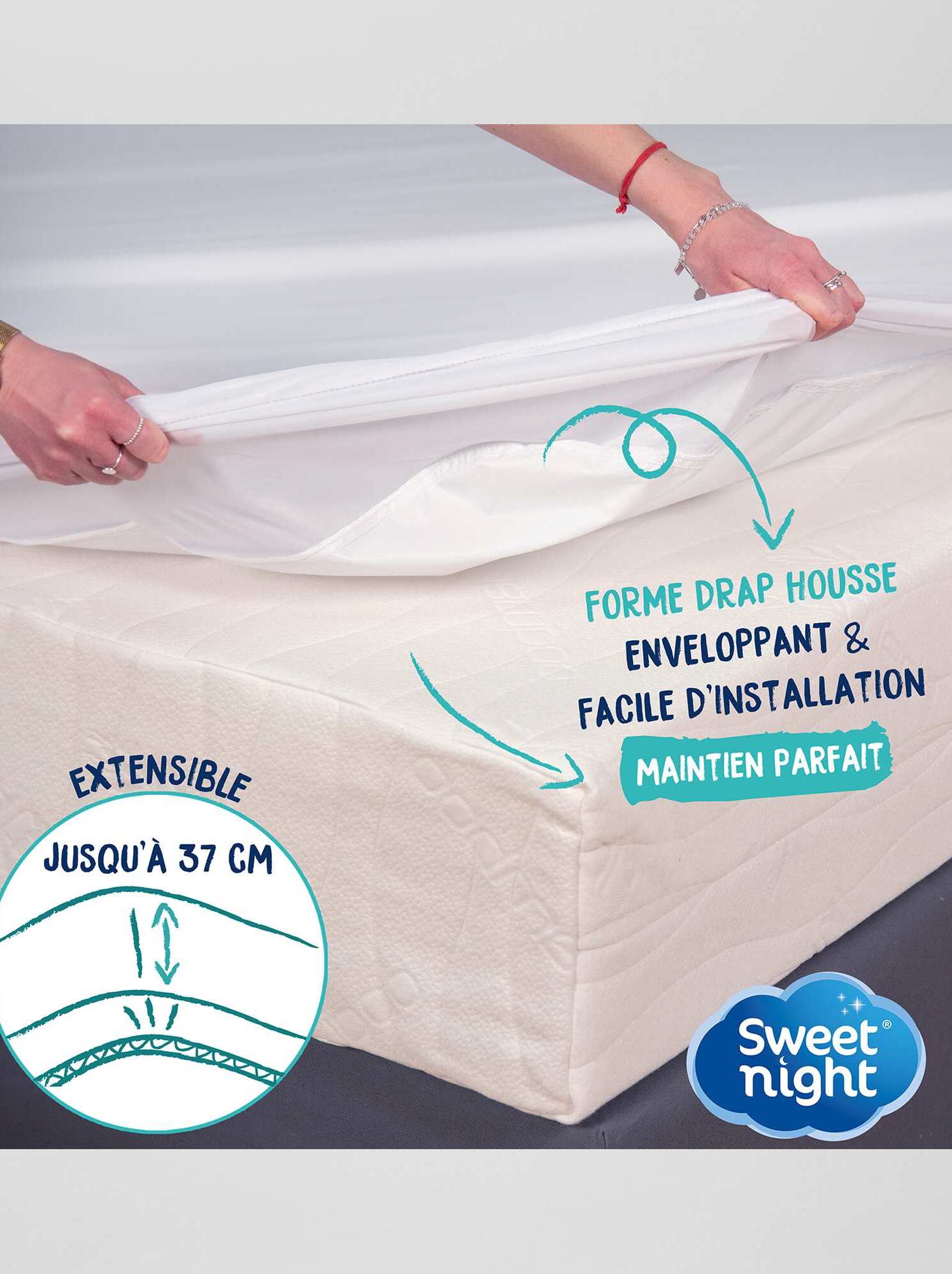 Protège matelas imperméable - blanc