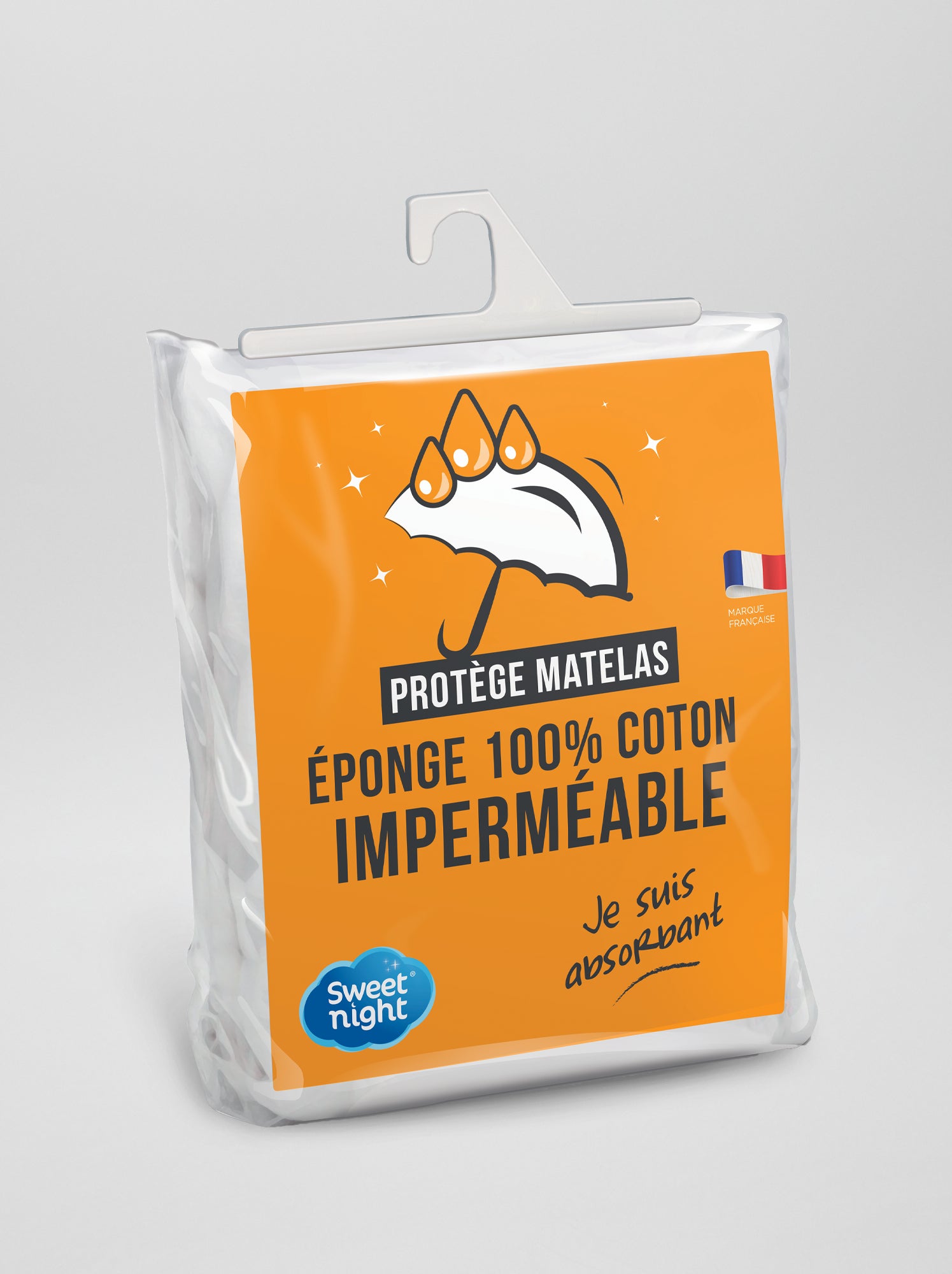 Protège matelas imperméable en éponge - blanc