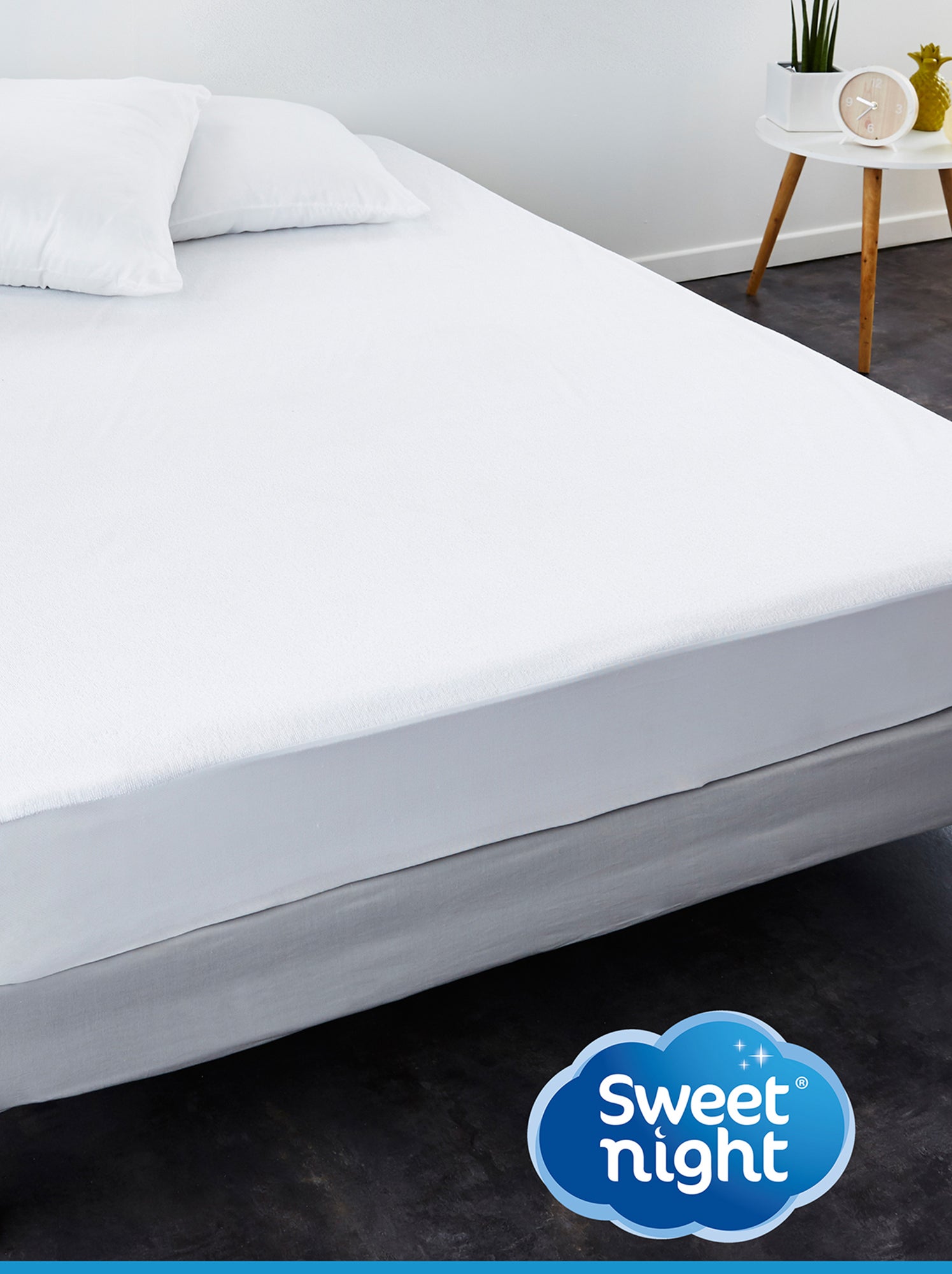 Protège matelas imperméable en éponge - blanc