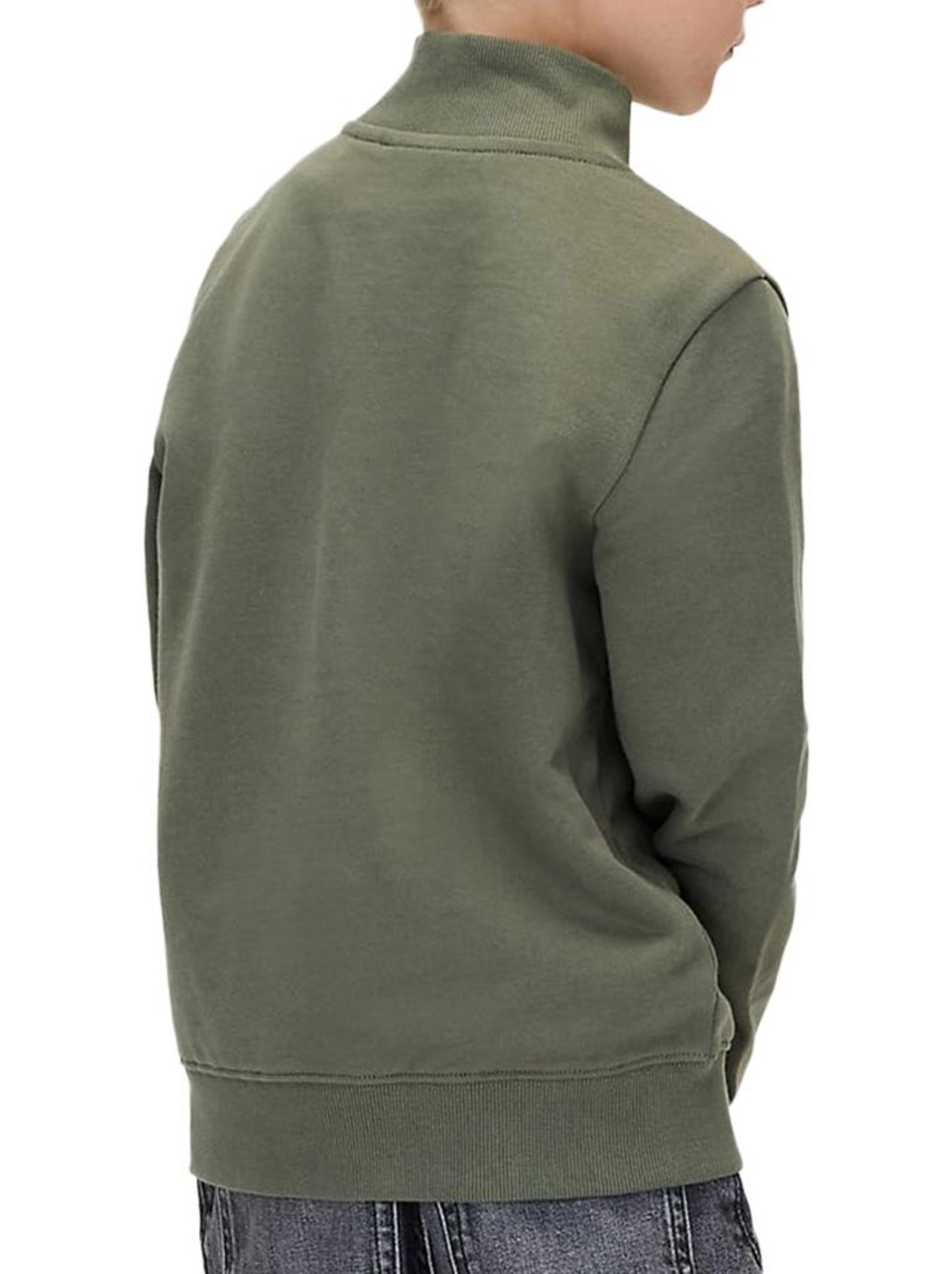 Pull 1/4 de zip garçon calvin klein jeans - Vert