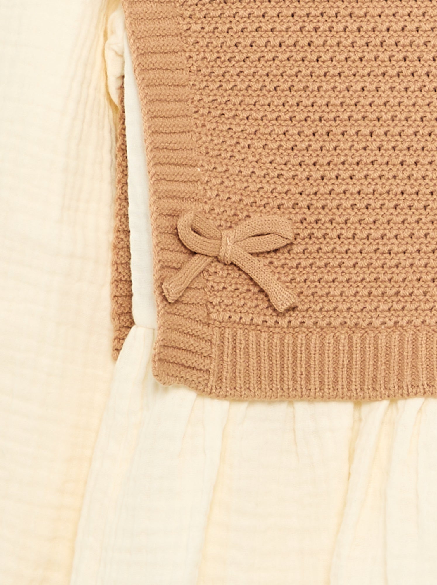 Pull 2 en 1 effet blouse - Beige
