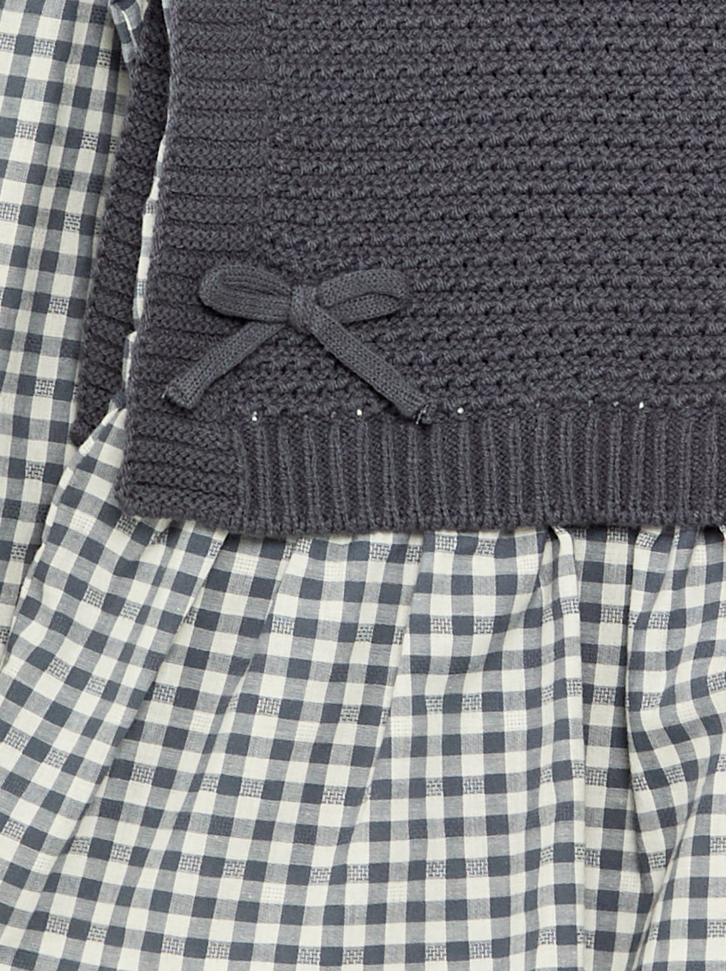 Pull 2 en 1 effet blouse - Gris