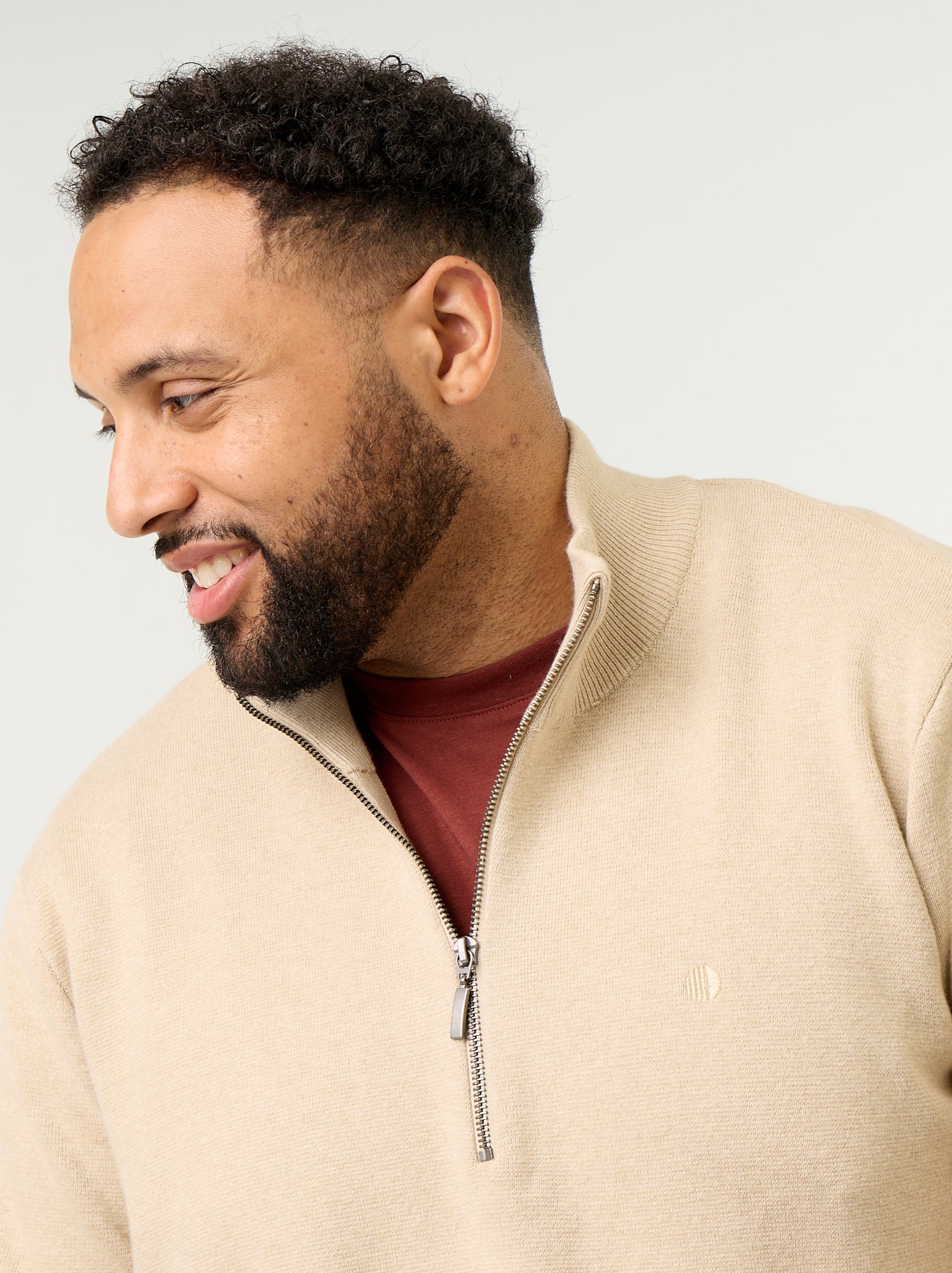 Pull à col camionneur - Beige