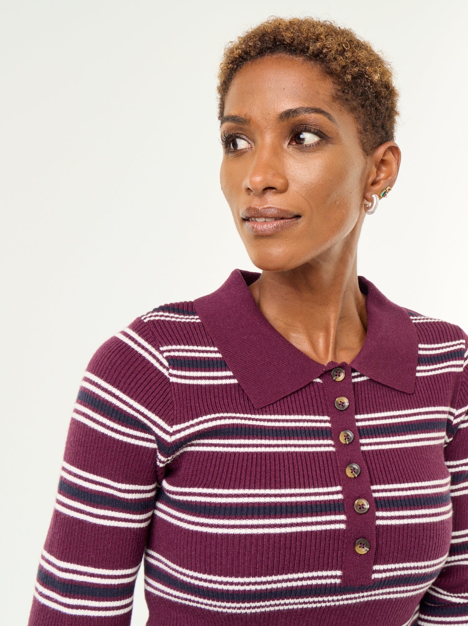 Pull à col polo - Violet