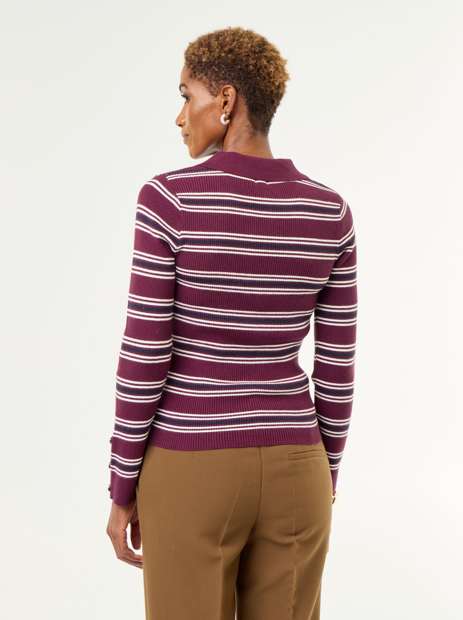 Pull à col polo - Violet