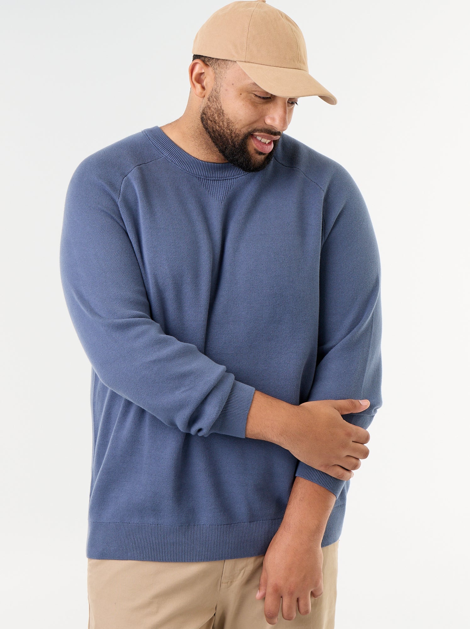 Pull à col rond en grosse jauge - Bleu