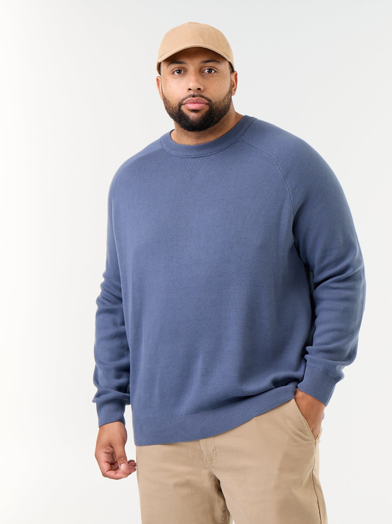 Pull à col rond en grosse jauge - Bleu