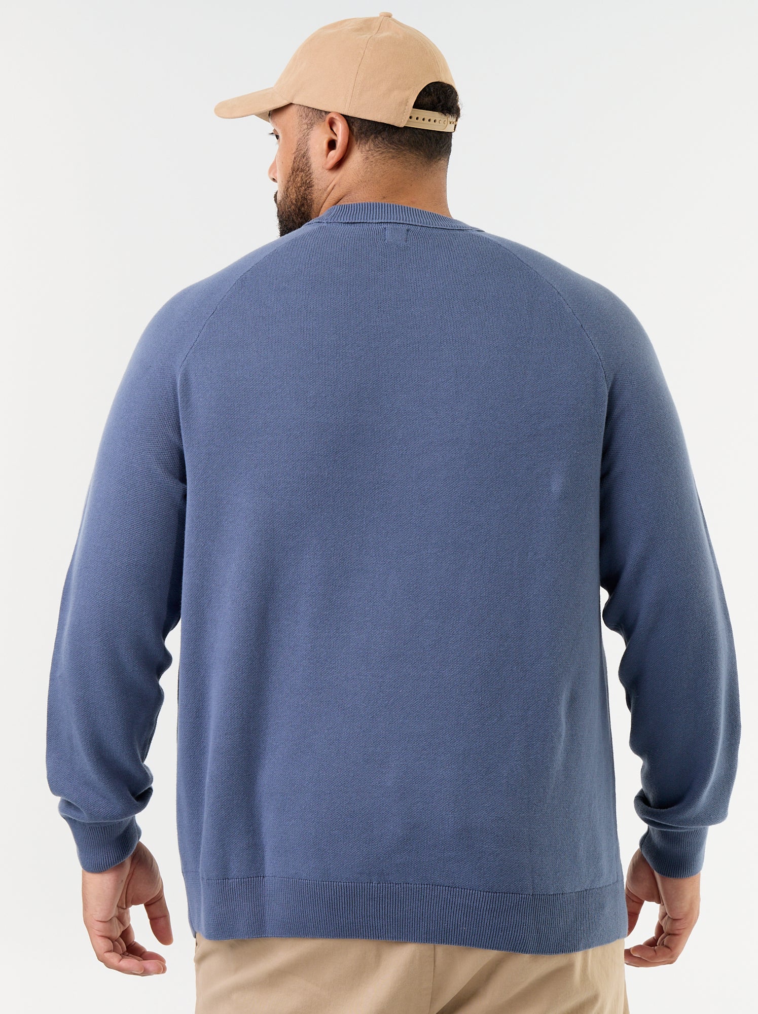 Pull à col rond en grosse jauge - Bleu