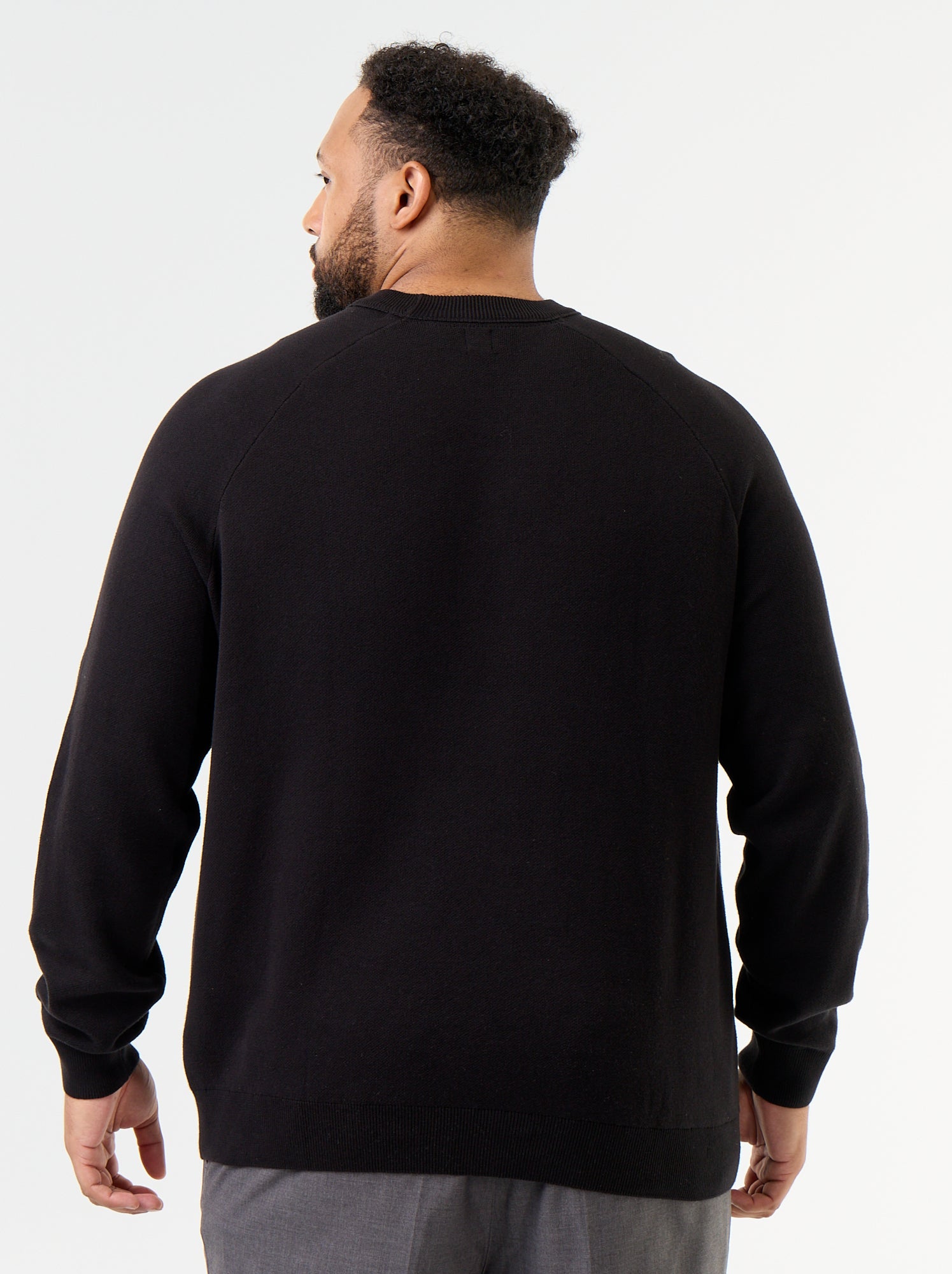 Pull à col rond en grosse jauge - Noir