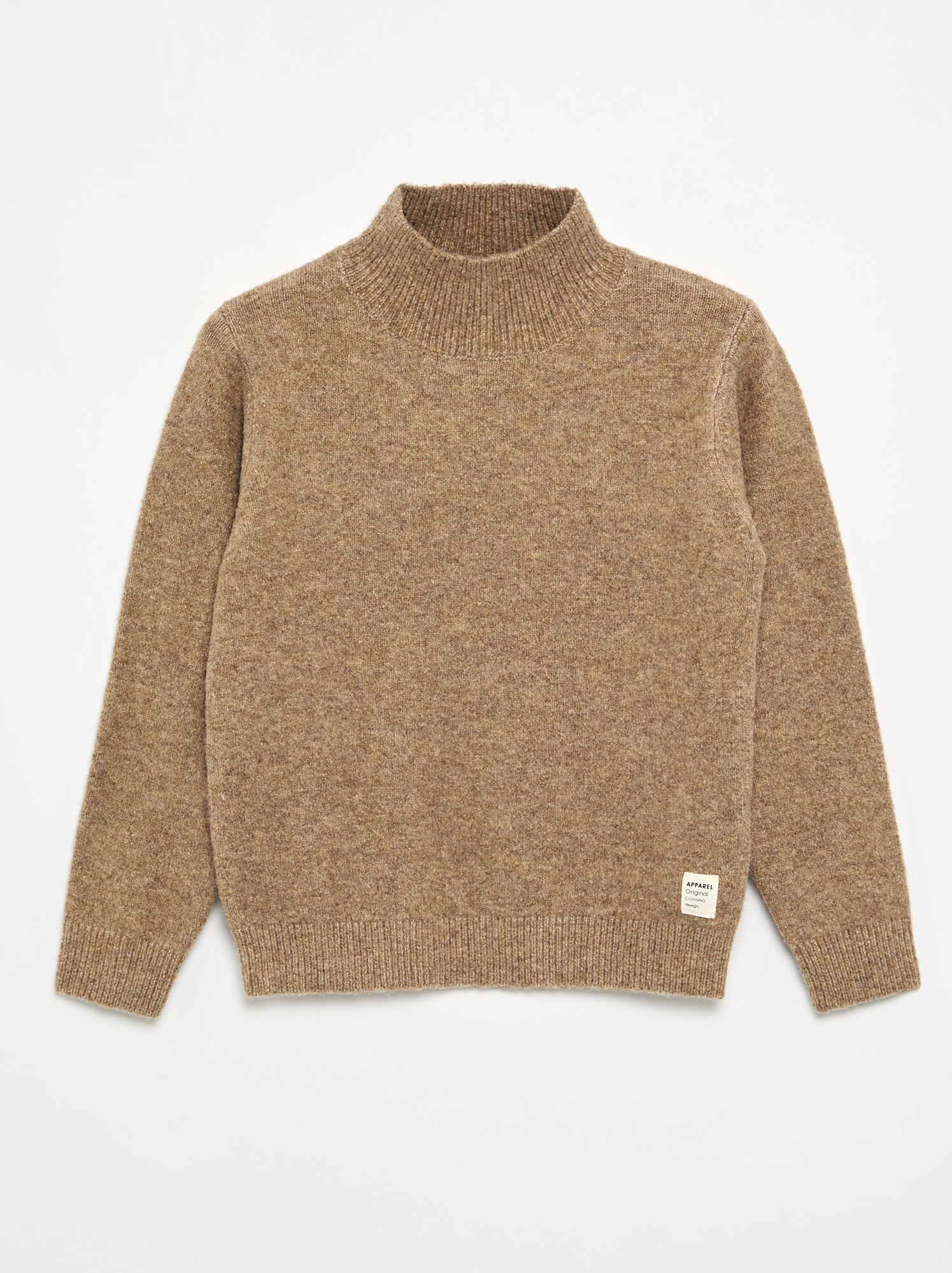 Pull à manches longues et col roulé - Beige