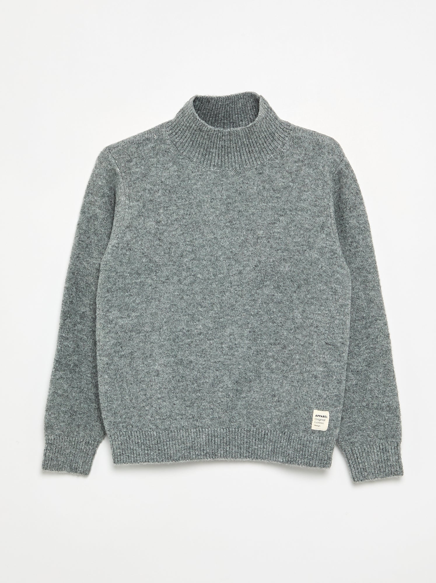 Pull à manches longues et col roulé - Gris