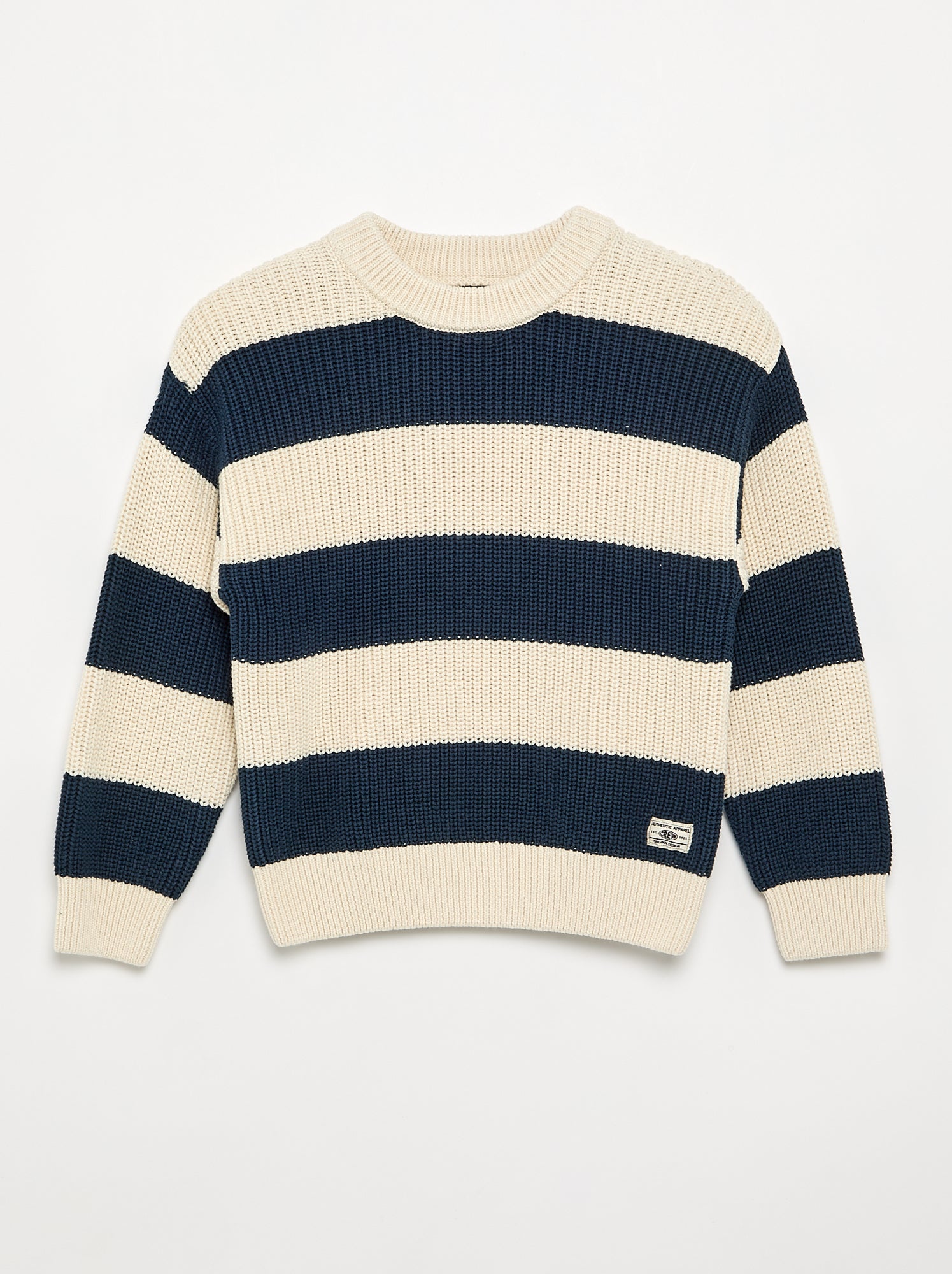 Pull à manches longues et rayures - Bleu