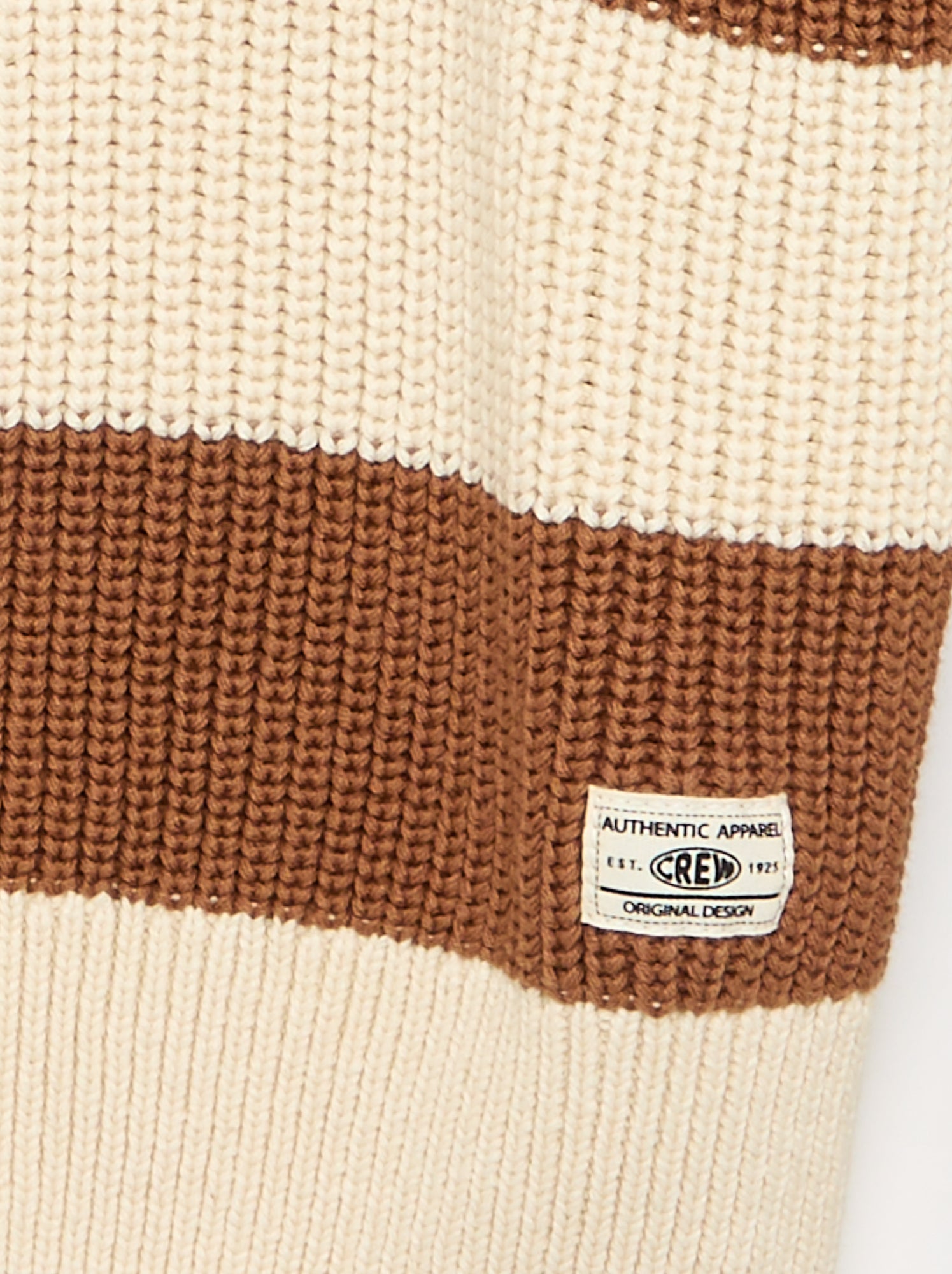 Pull à manches longues et rayures - Marron