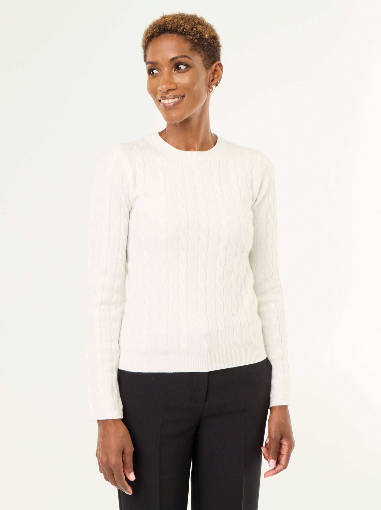 Pull à torsades - Blanc