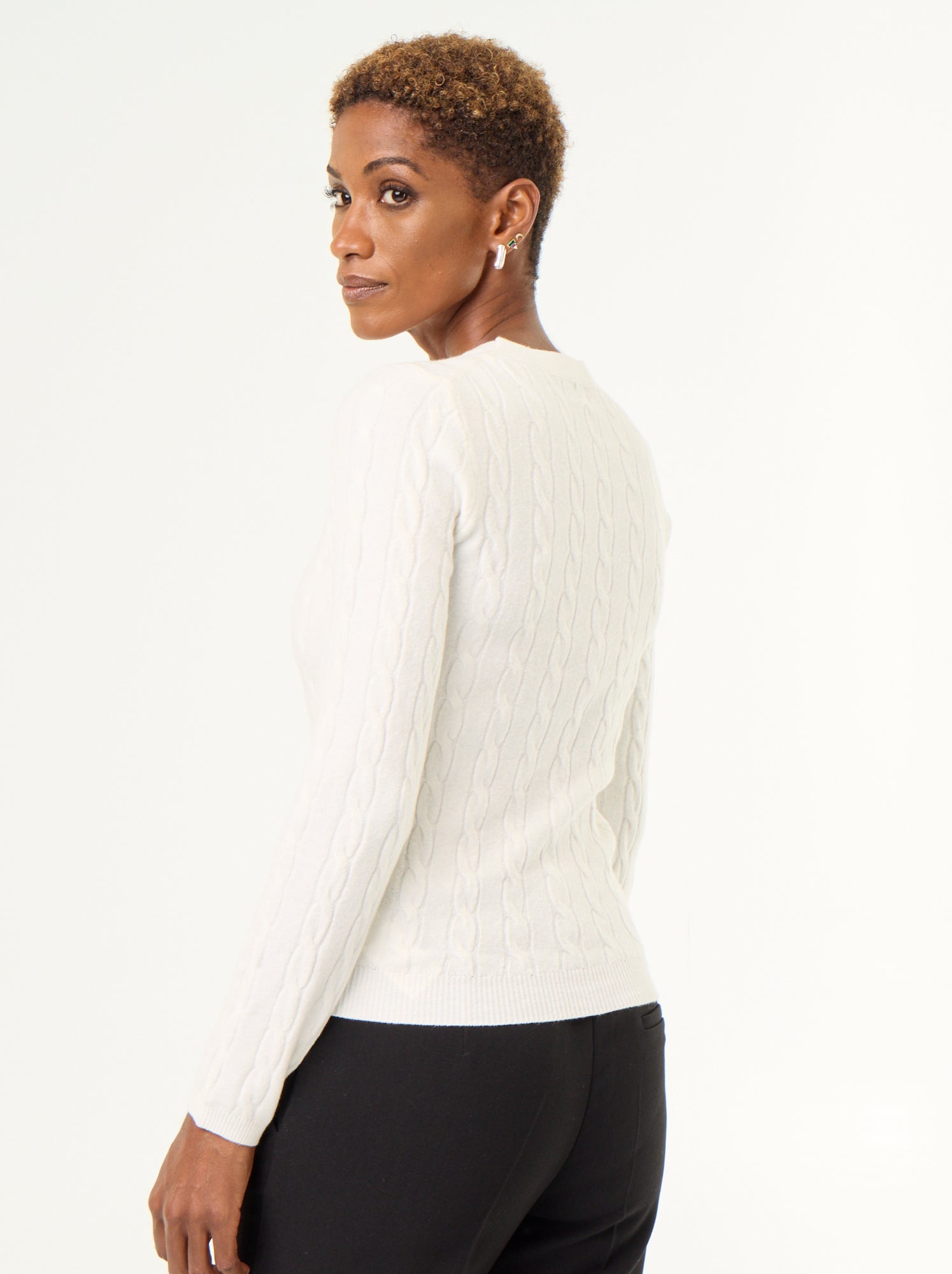 Pull à torsades - Blanc