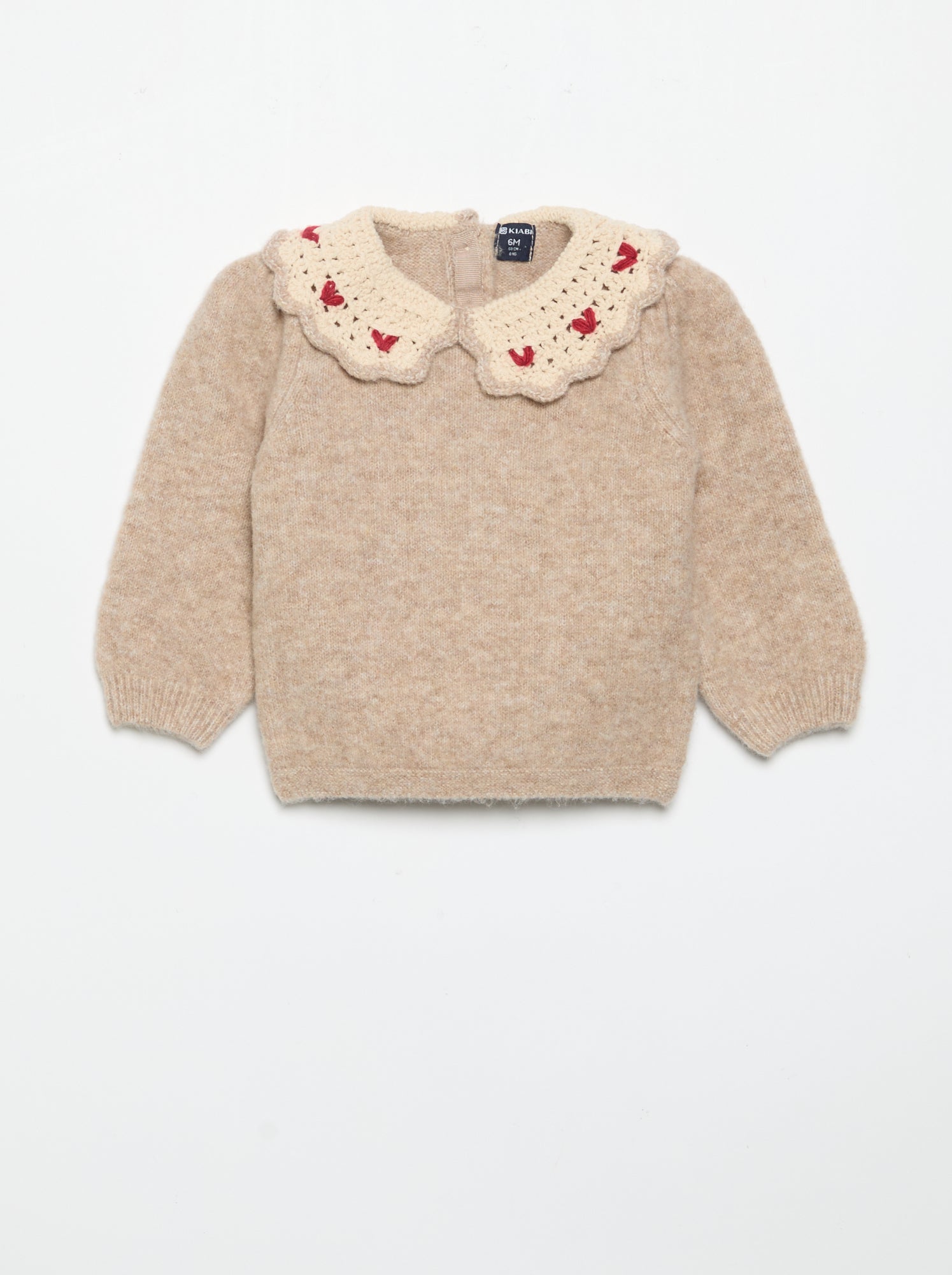 Pull avec col fantaisie - Beige