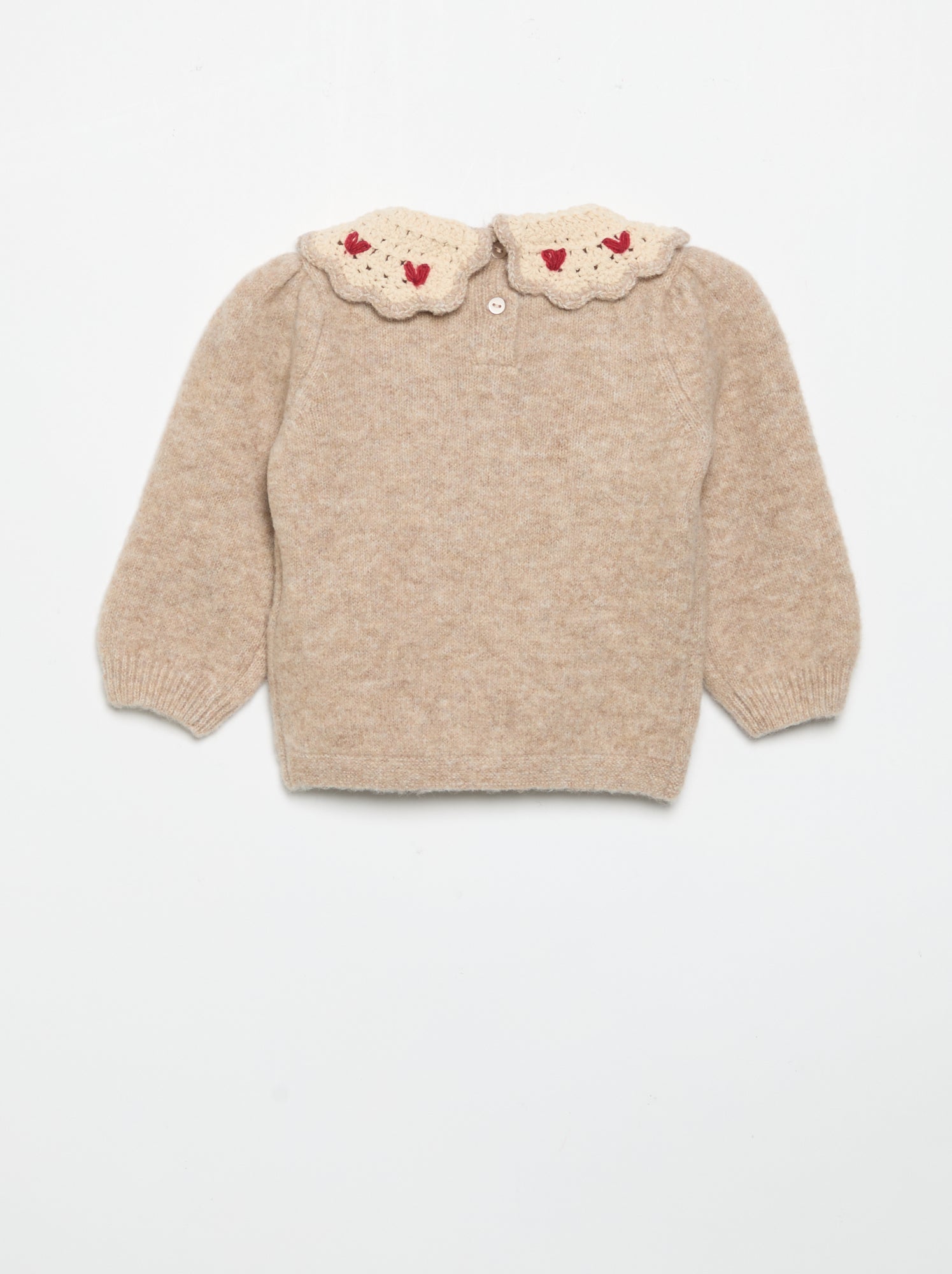 Pull avec col fantaisie - Beige