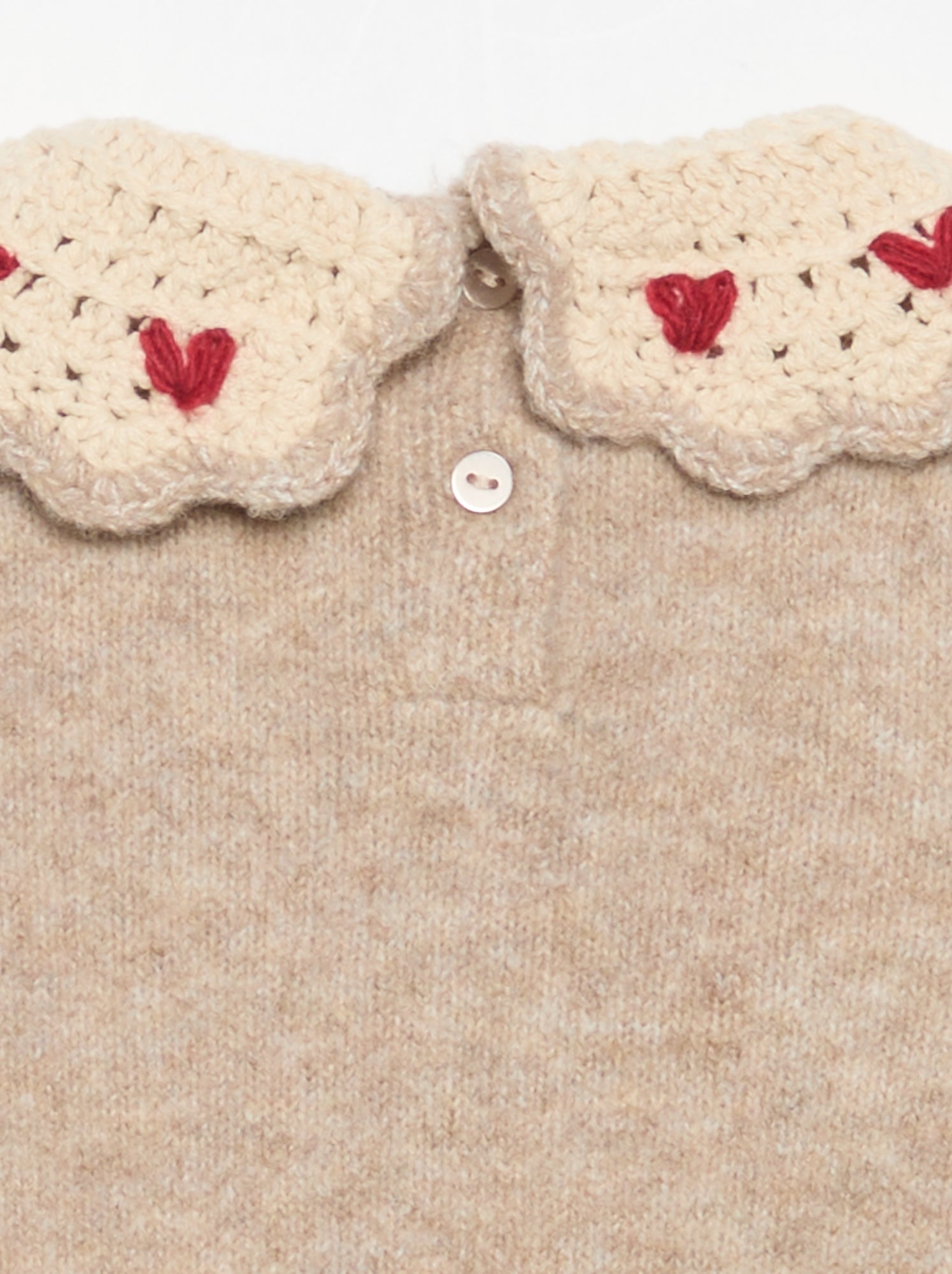 Pull avec col fantaisie - Beige