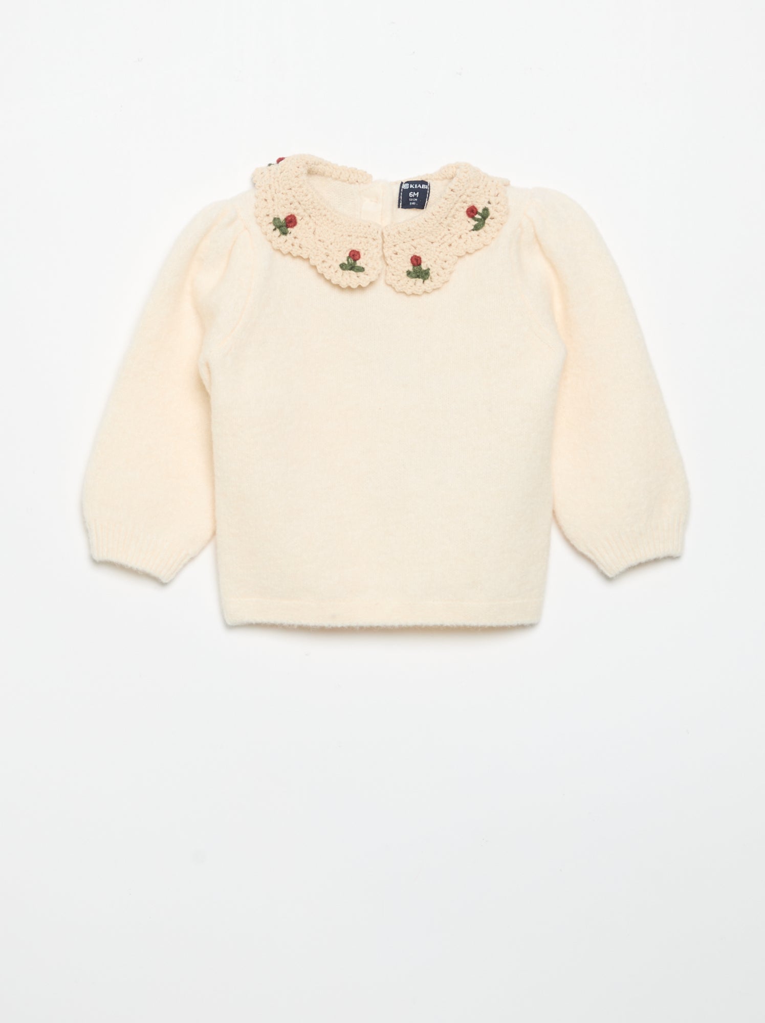 Pull avec col fantaisie - Blanc