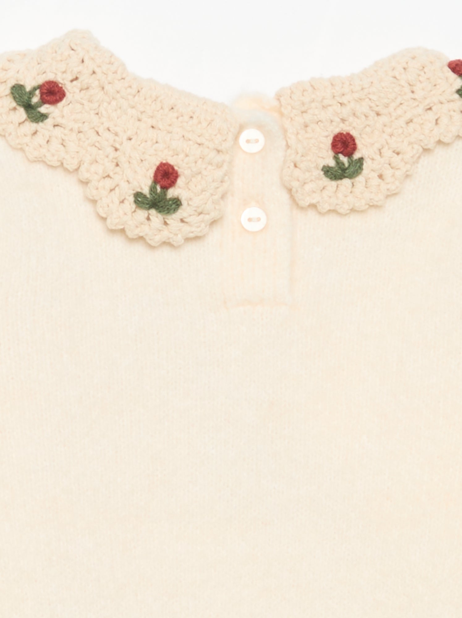 Pull avec col fantaisie - Blanc