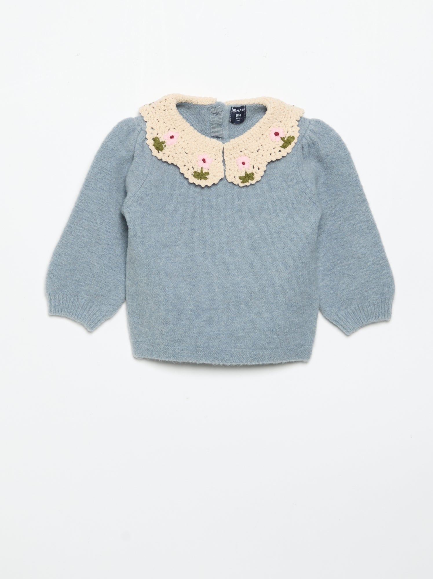 Pull avec col fantaisie - Bleu