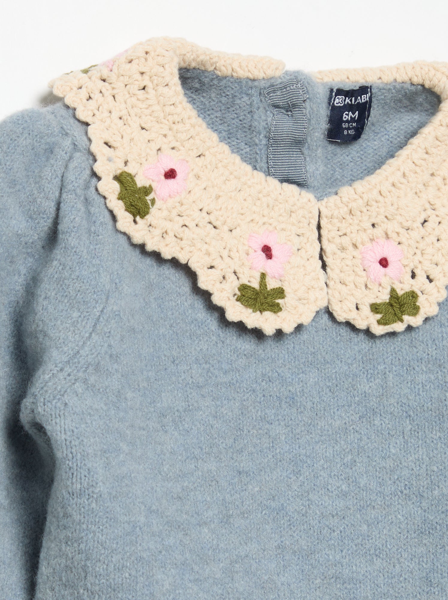 Pull avec col fantaisie - Bleu