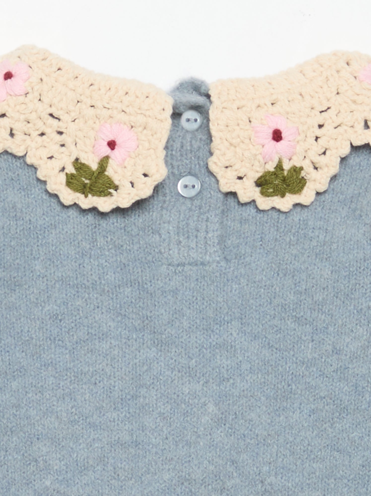 Pull avec col fantaisie - Bleu