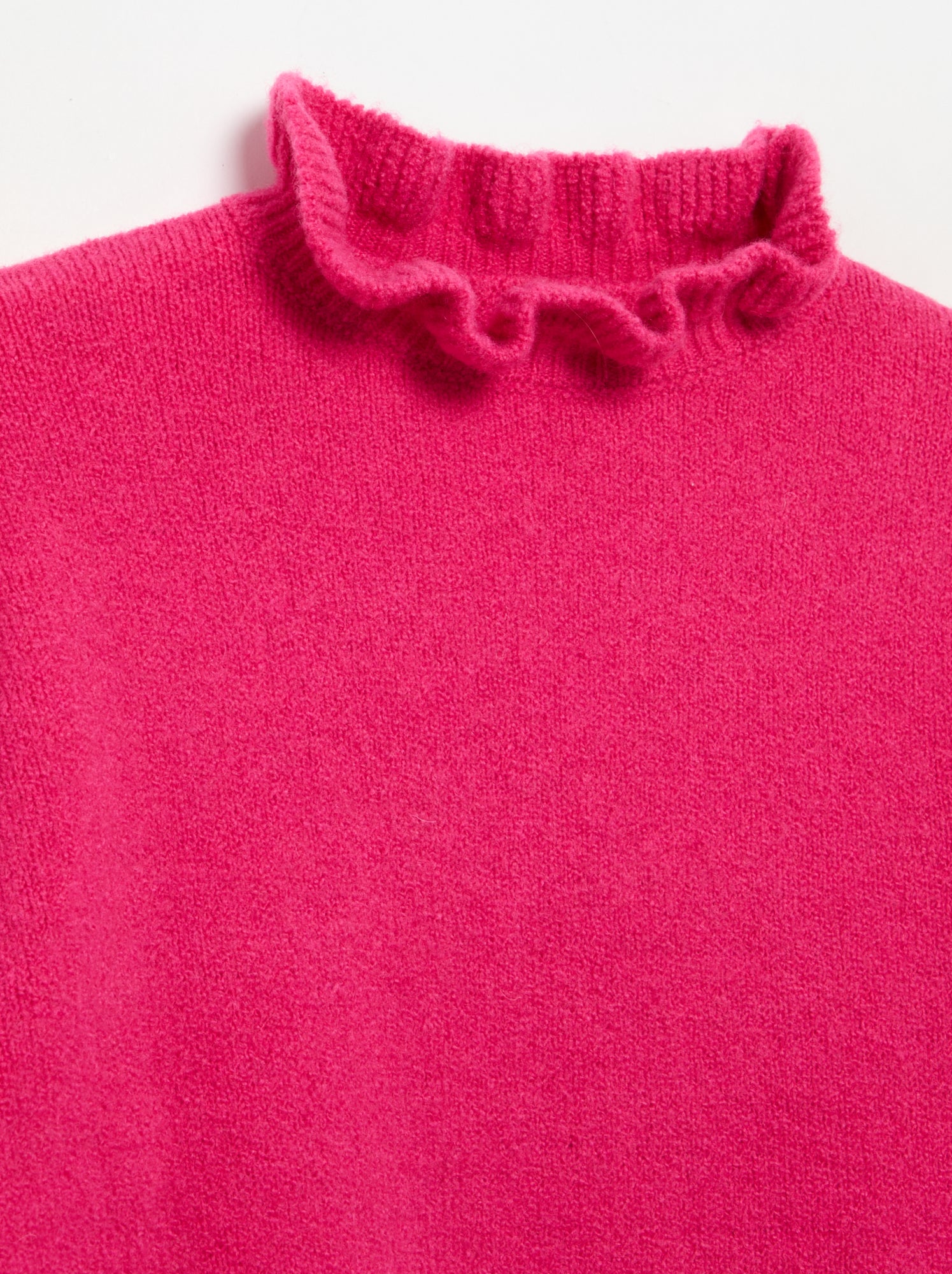 Pull avec col montant ondulé - Rose