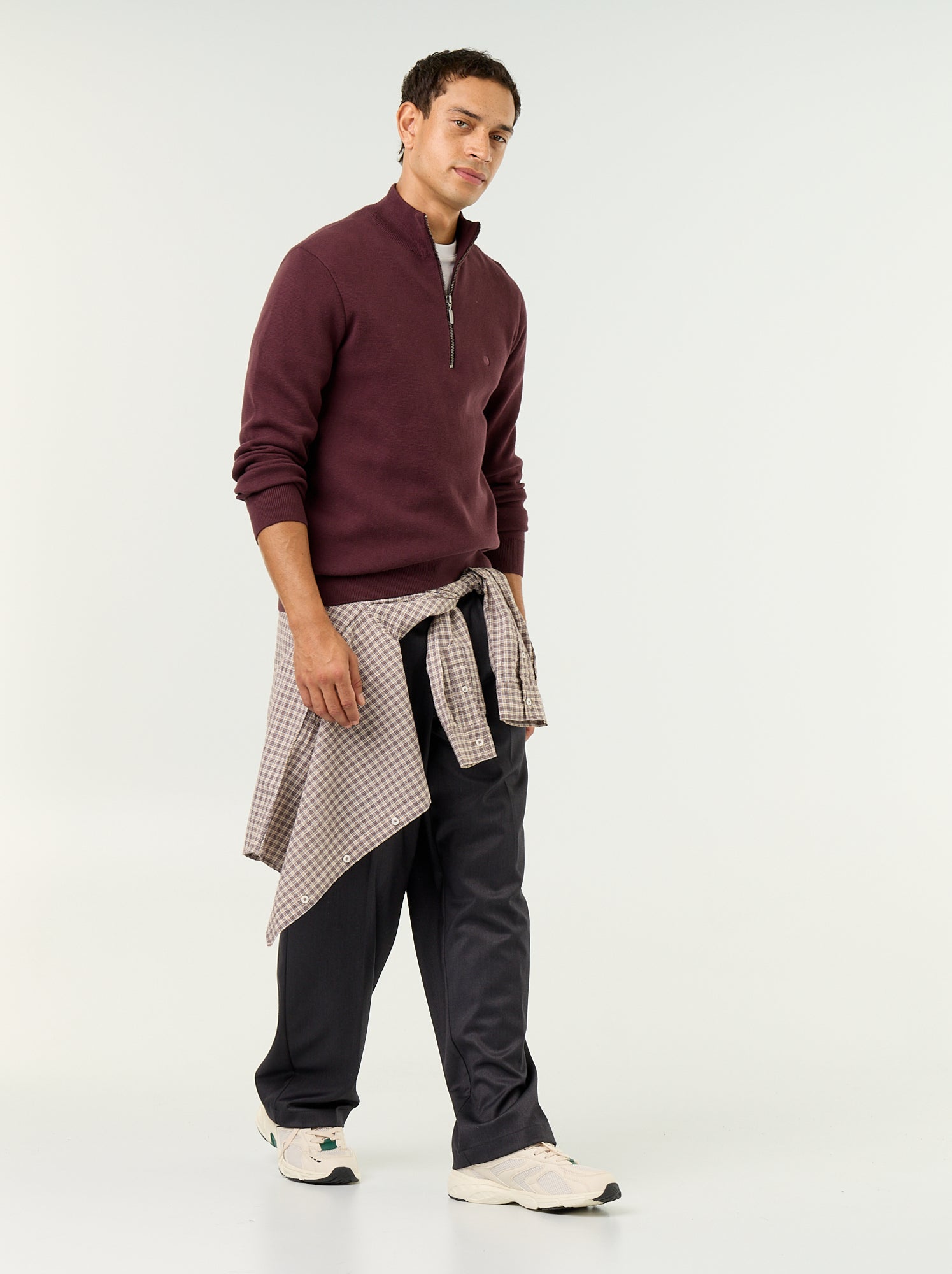 Pull avec col montant zippé - Violet