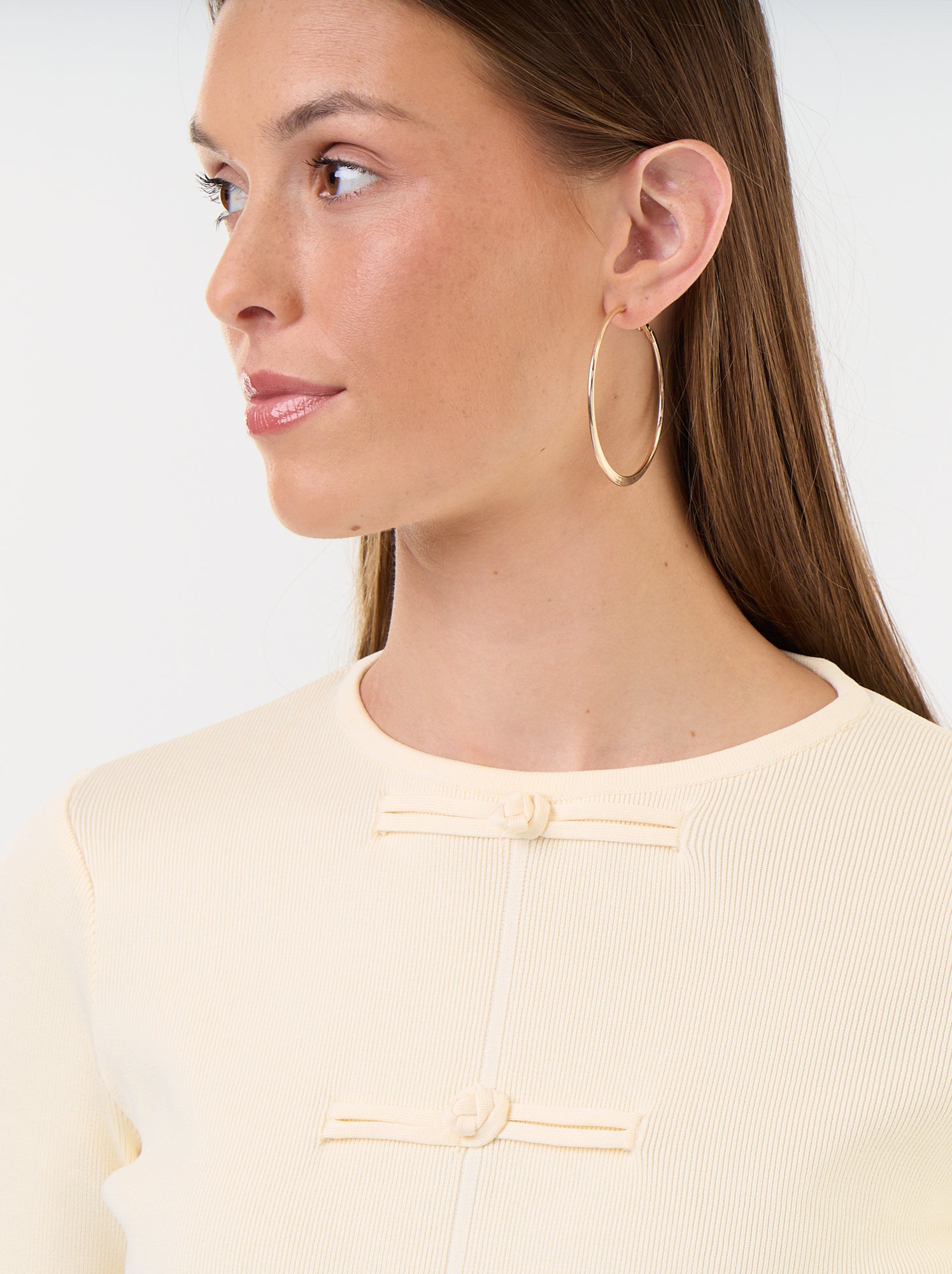 Pull avec détails mandarins - Beige