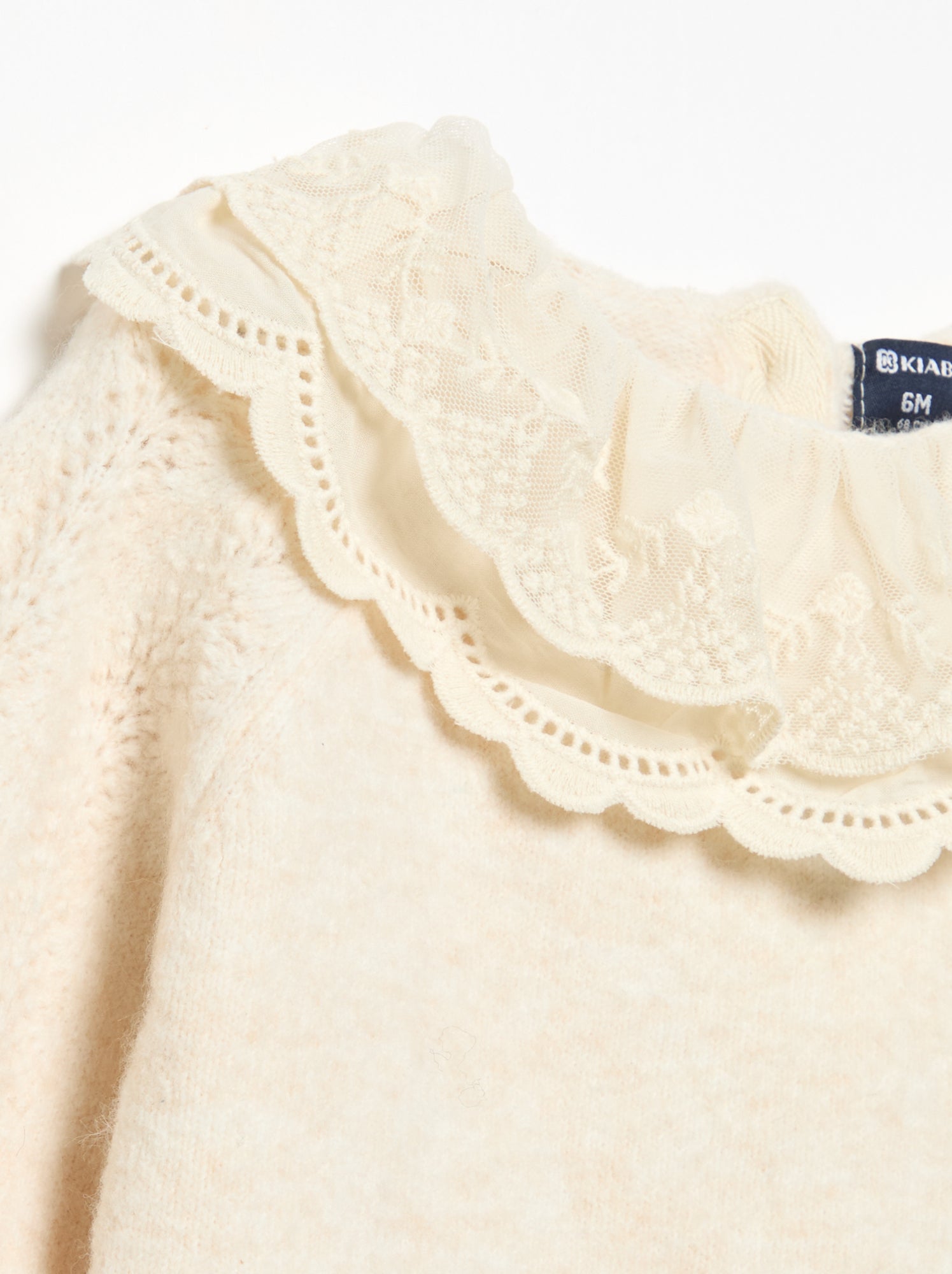 Pull avec double col fantaisie - Blanc