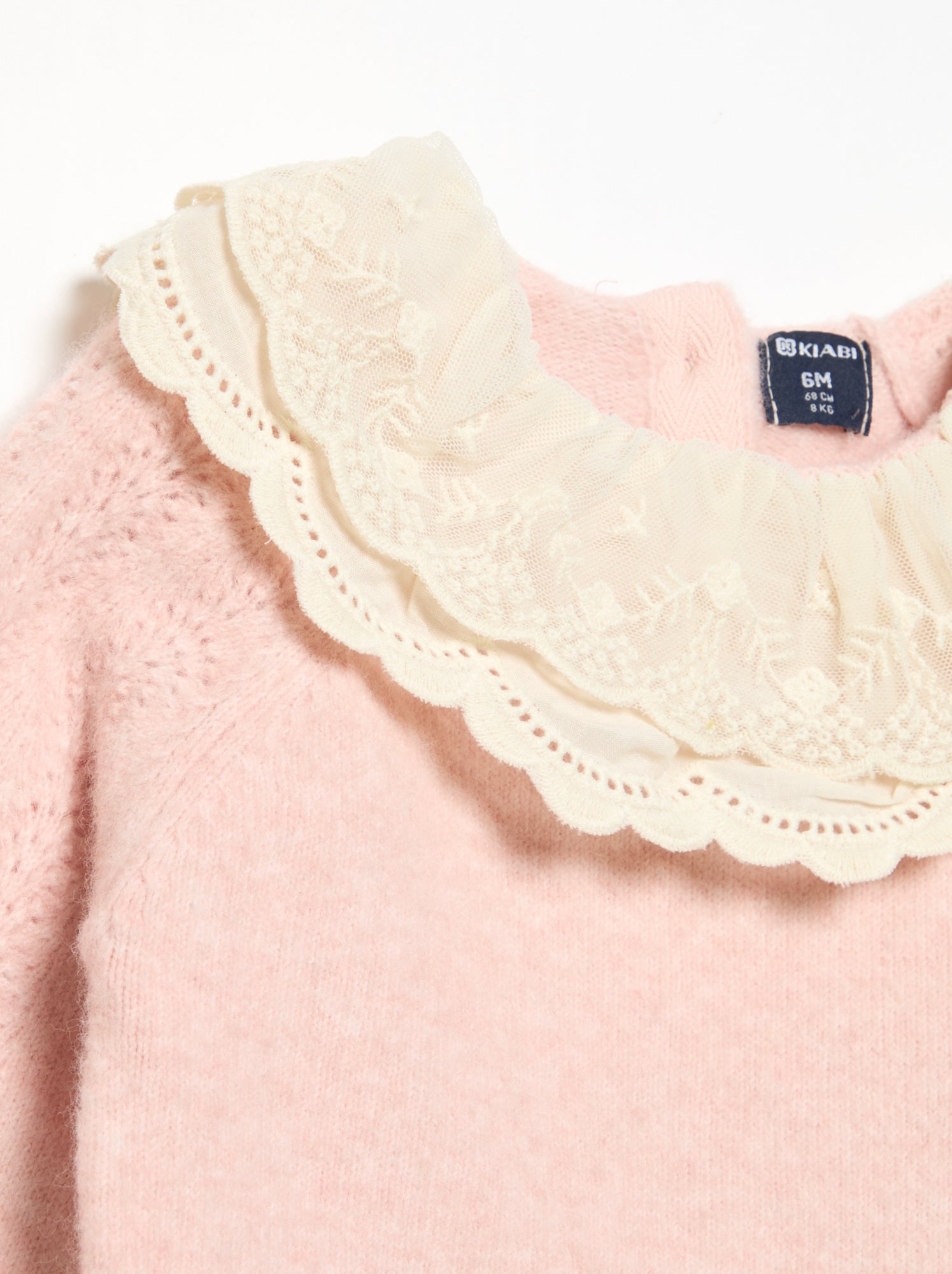 Pull avec double col fantaisie - Rose