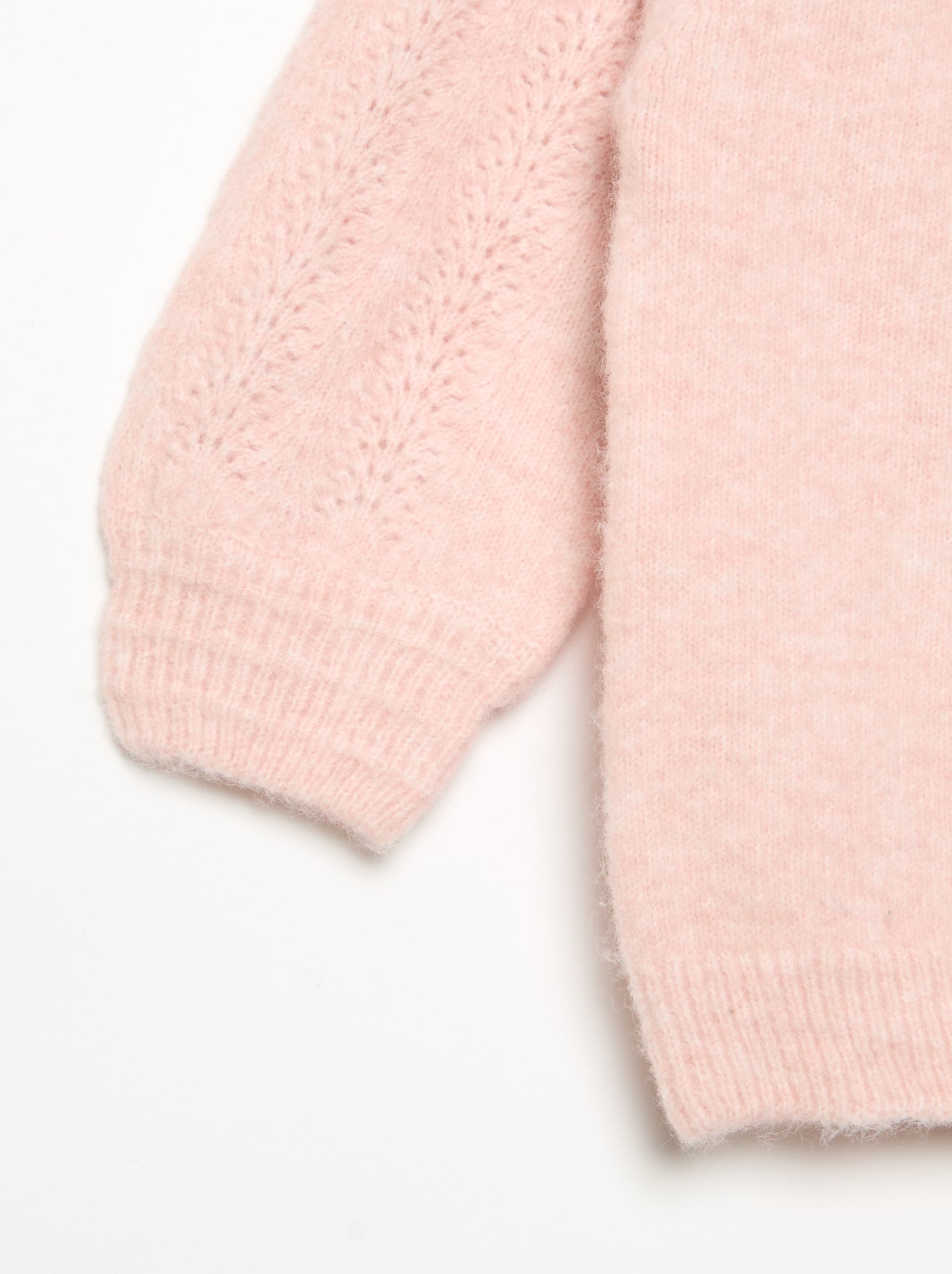 Pull avec double col fantaisie - Rose