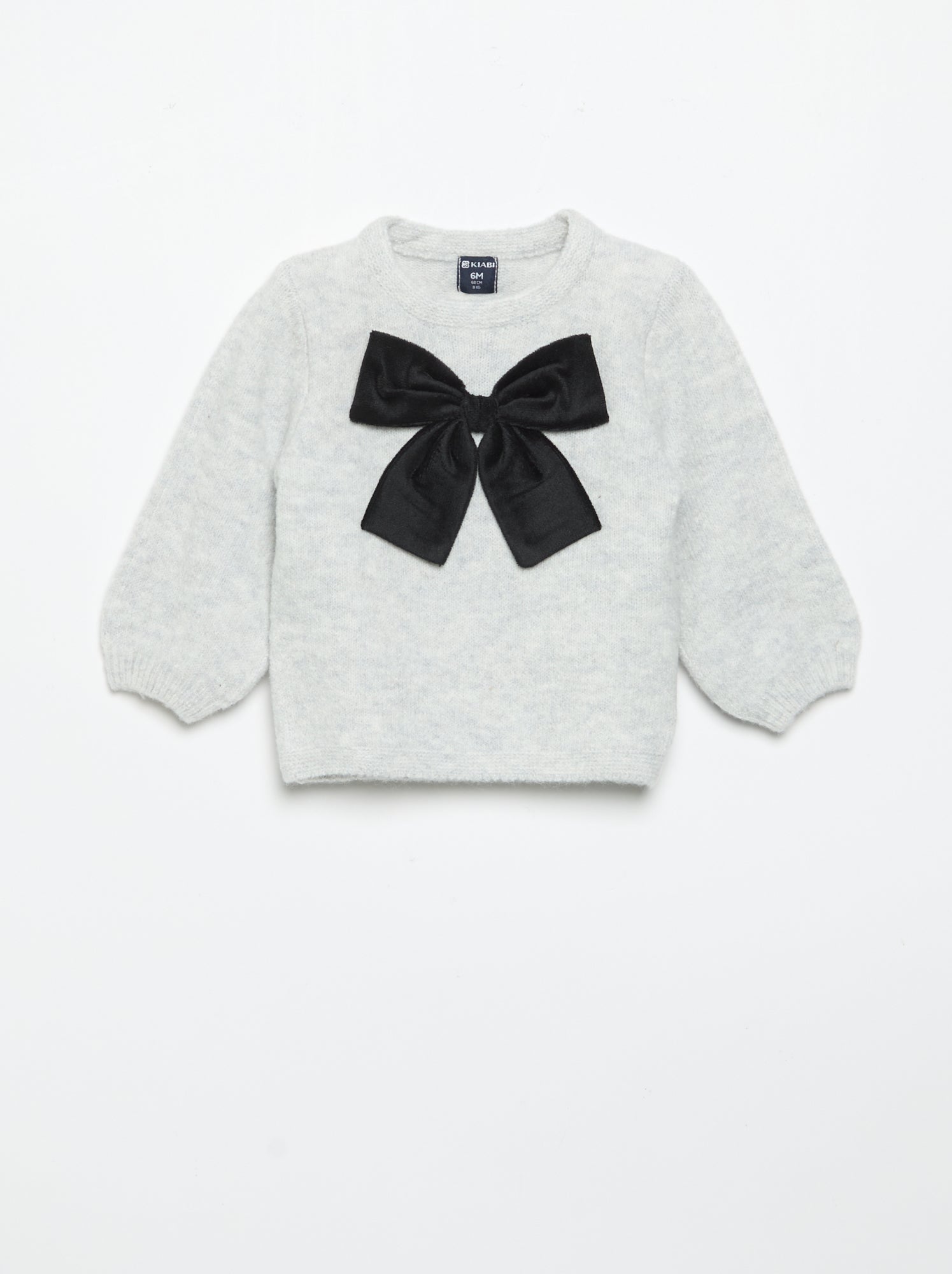 Pull avec grand nœud fantaisie - Gris