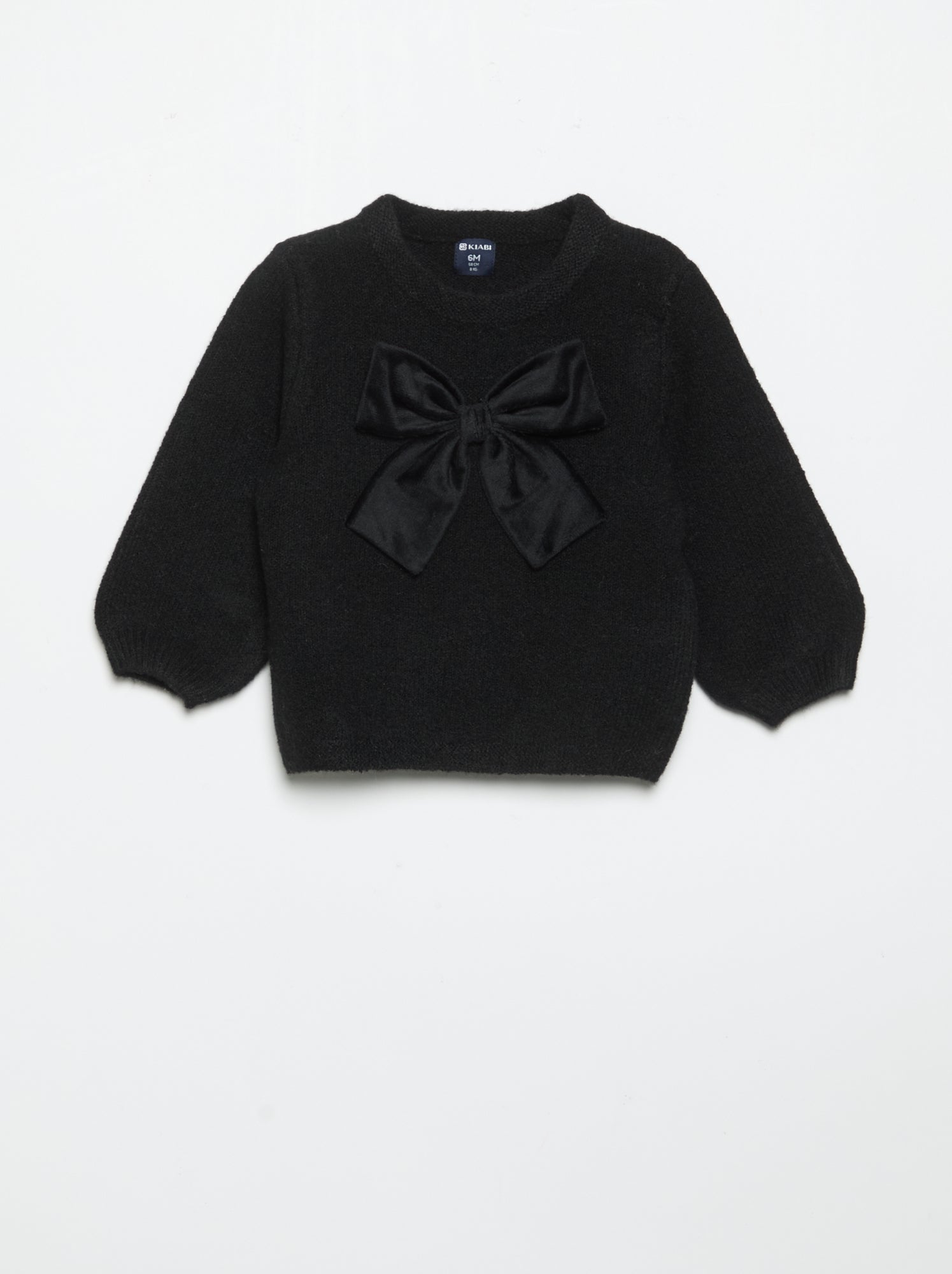 Pull avec grand nœud fantaisie - Noir