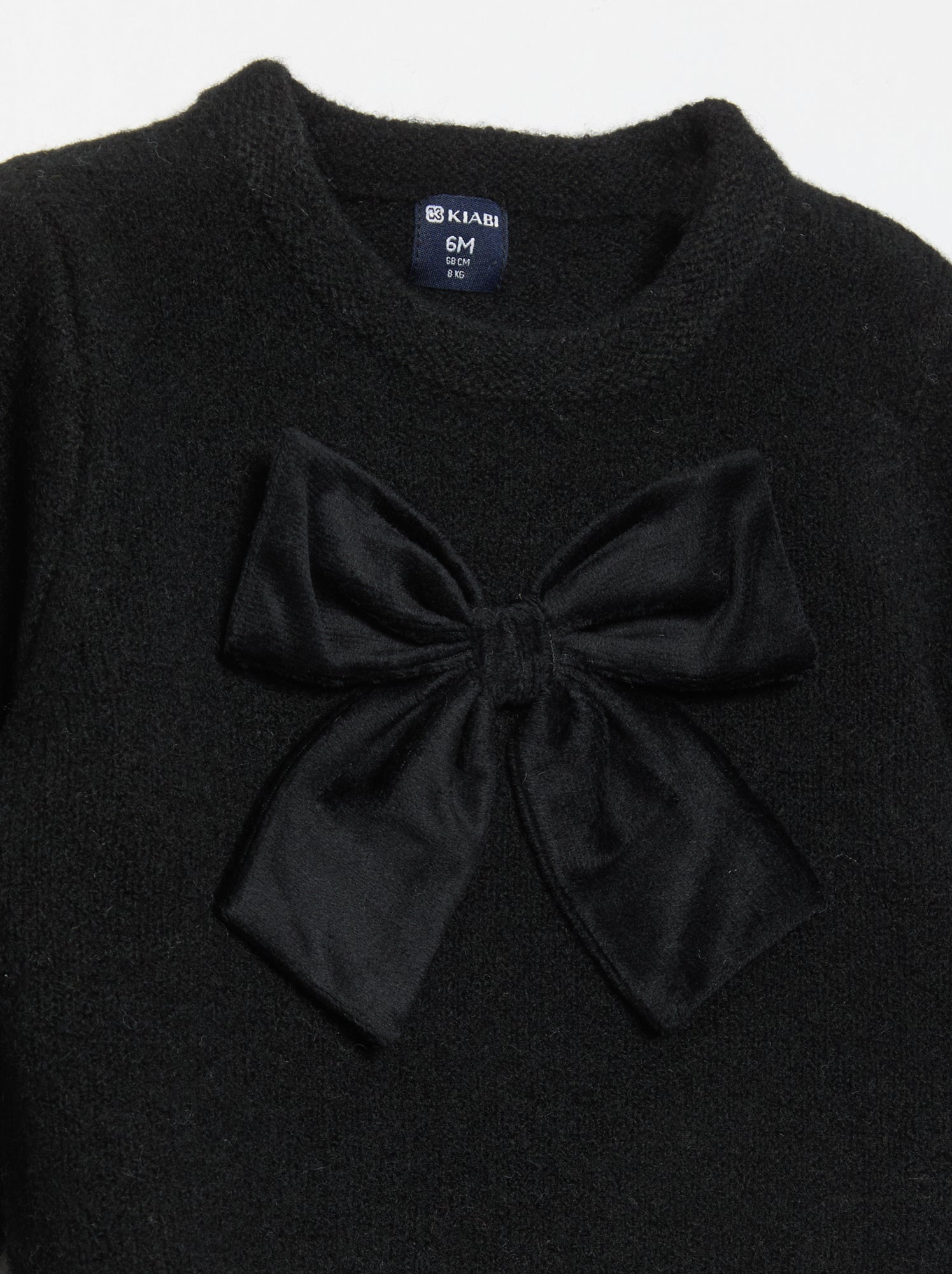 Pull avec grand nœud fantaisie - Noir