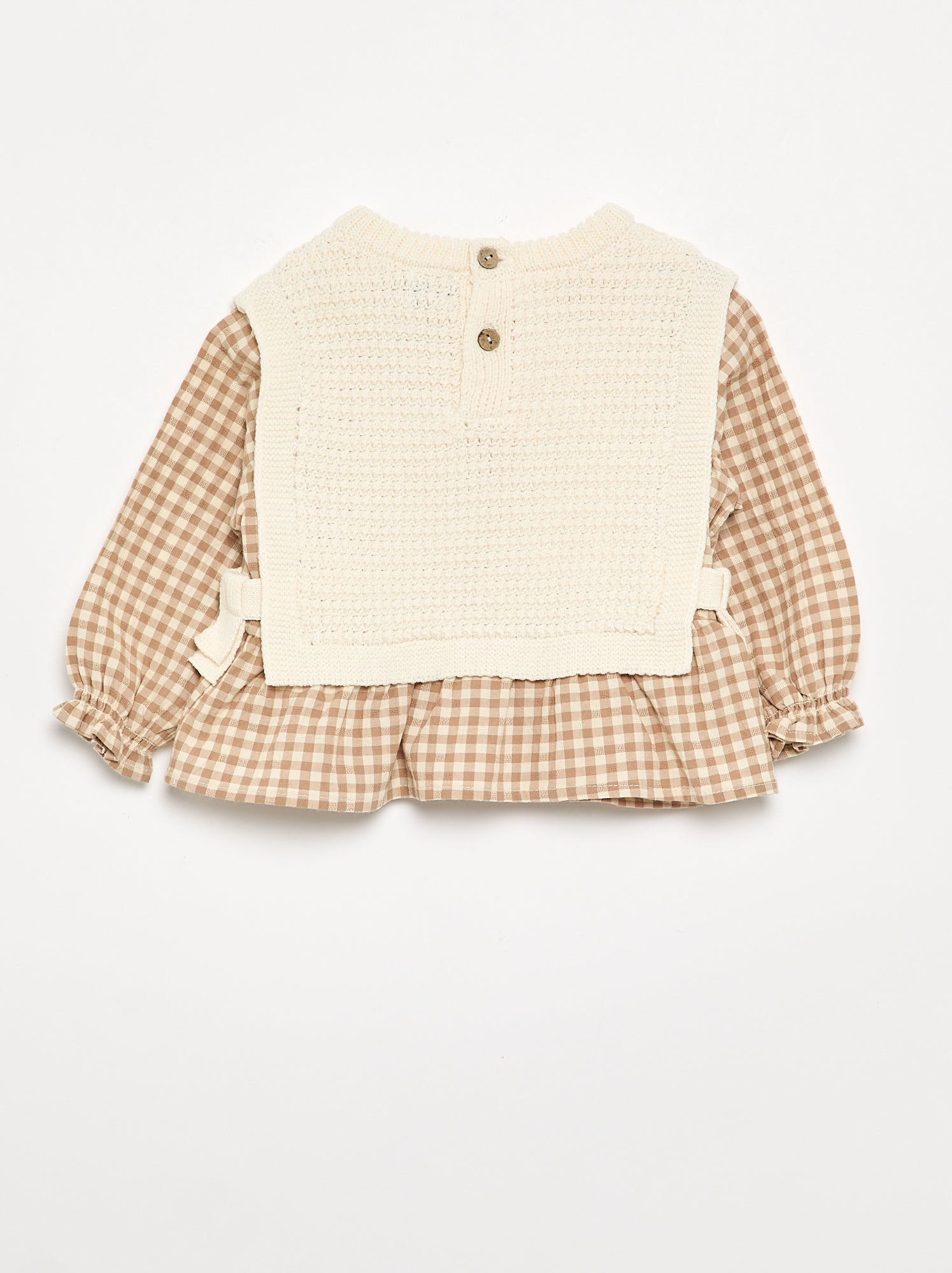 Pull avec manches en voile de coton - Beige