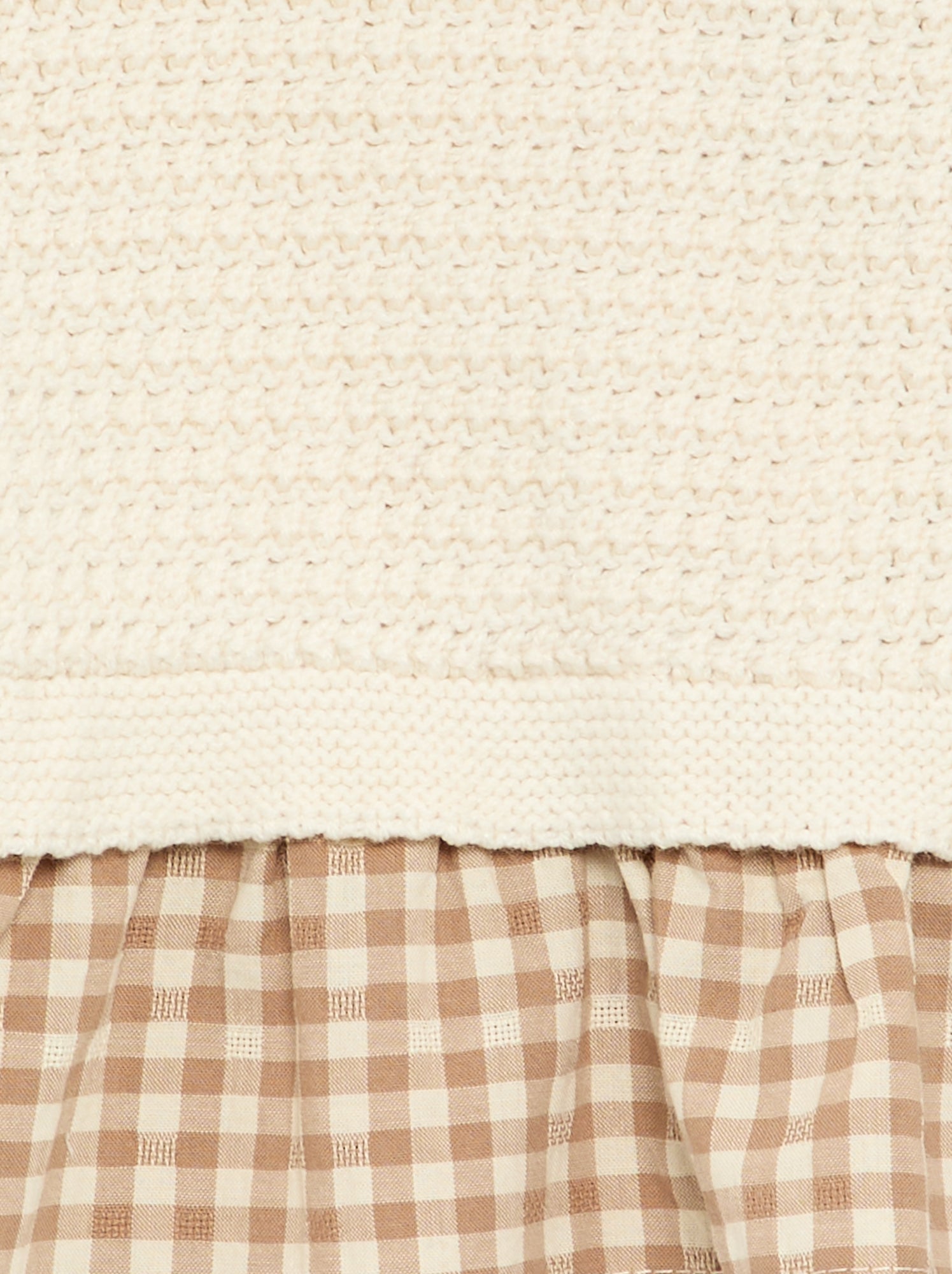 Pull avec manches en voile de coton - Beige
