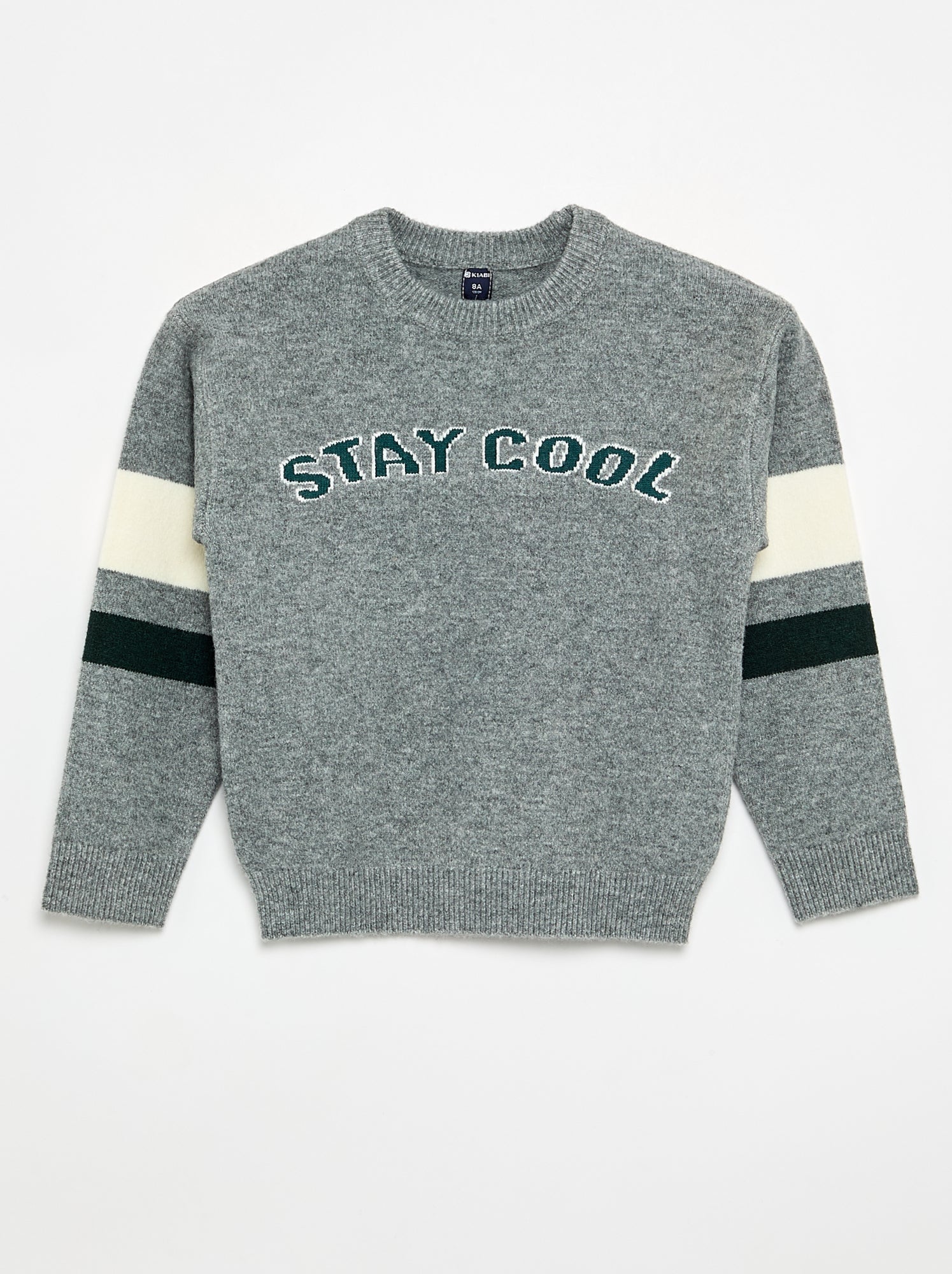 Pull avec message - Gris