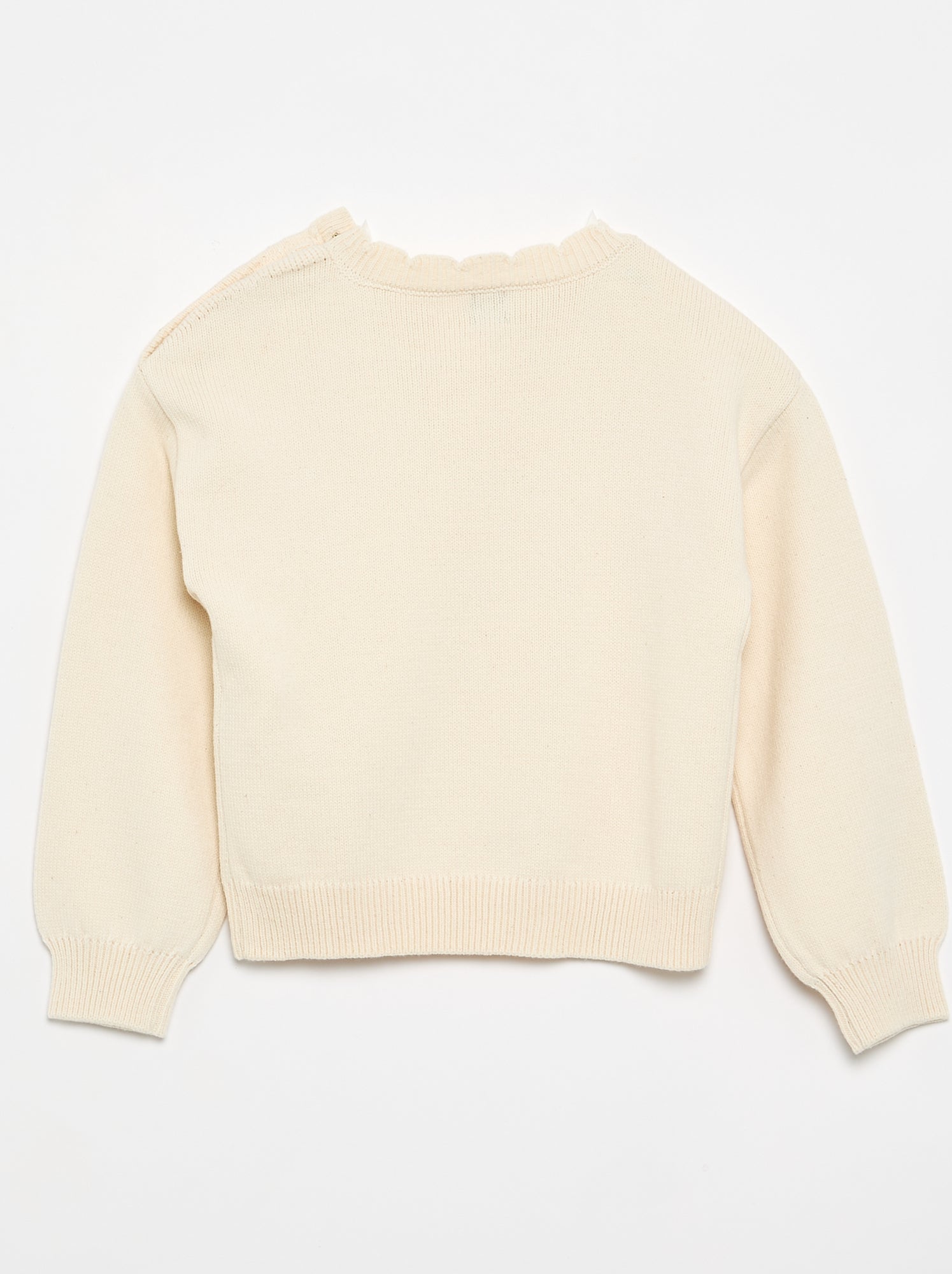 Pull avec ouverture boutonnée épaule - Blanc