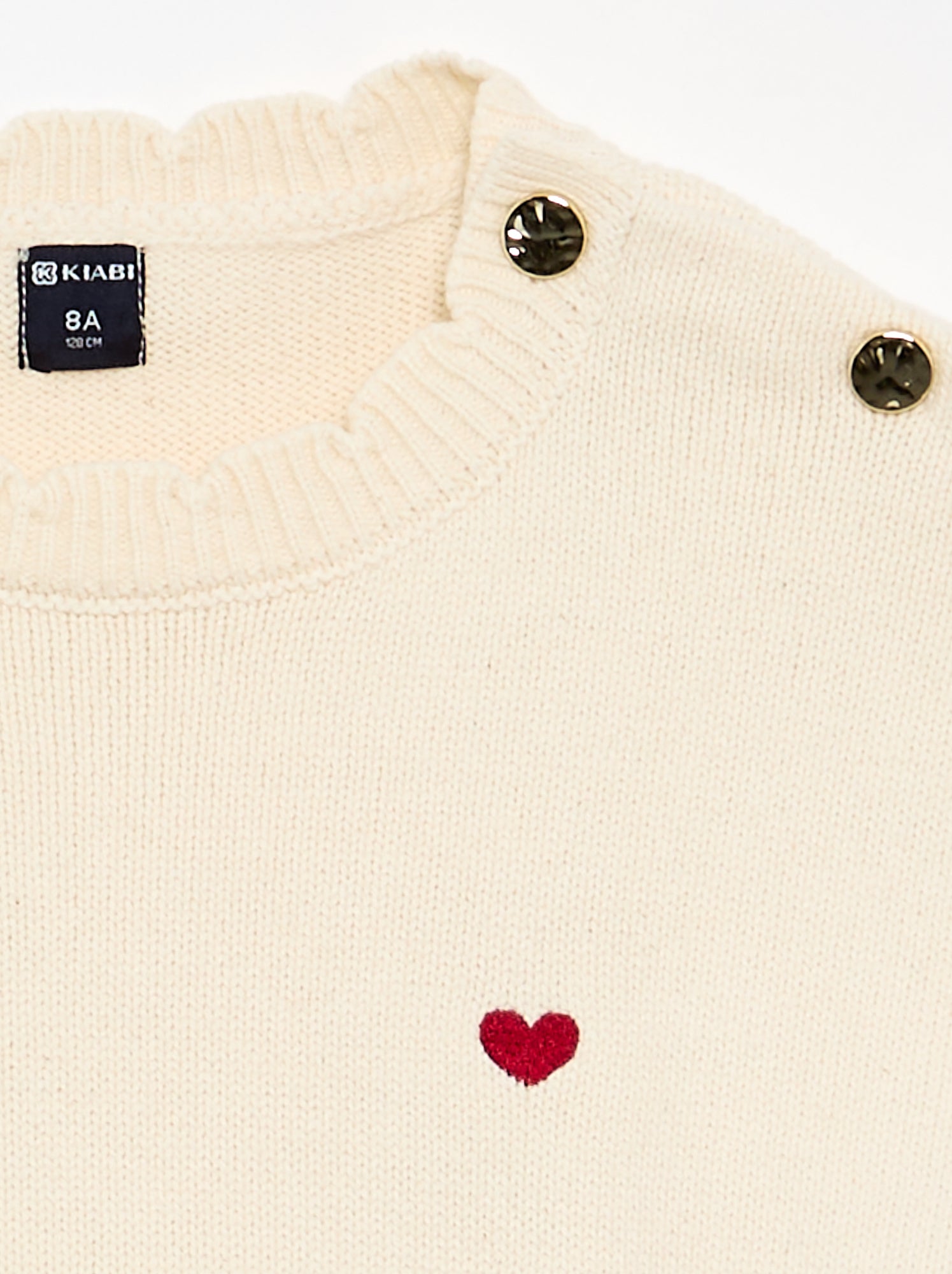 Pull avec ouverture boutonnée épaule - Blanc