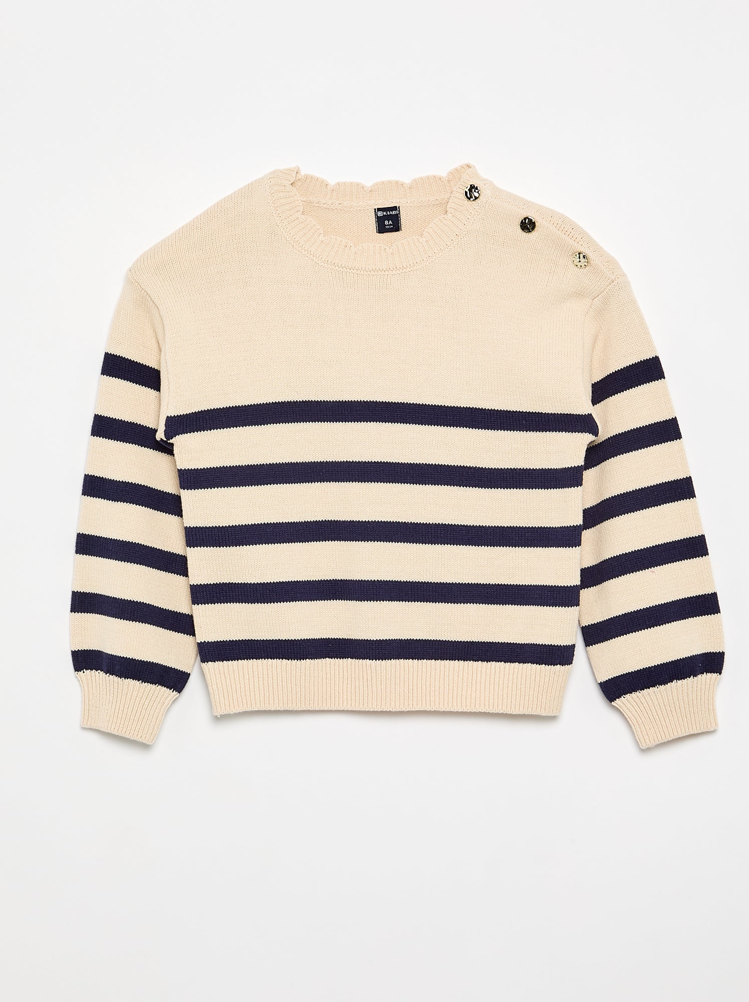 Pull avec ouverture boutonnée épaule - Bleu